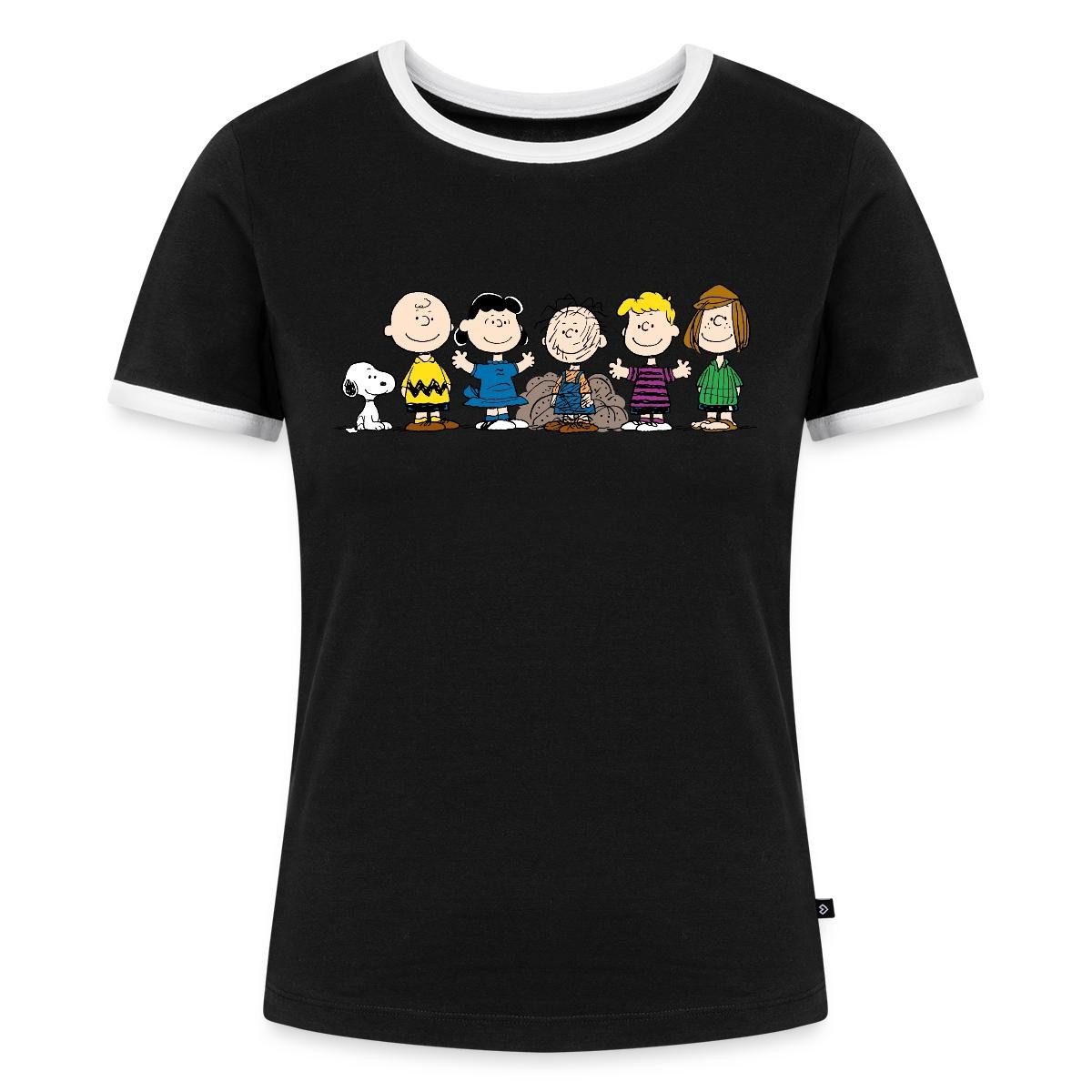 Spreadshirt T-Shirt Peanuts Snoopy Und Seine Freunde Frauen Kontrast T-Shirt (1-tlg)