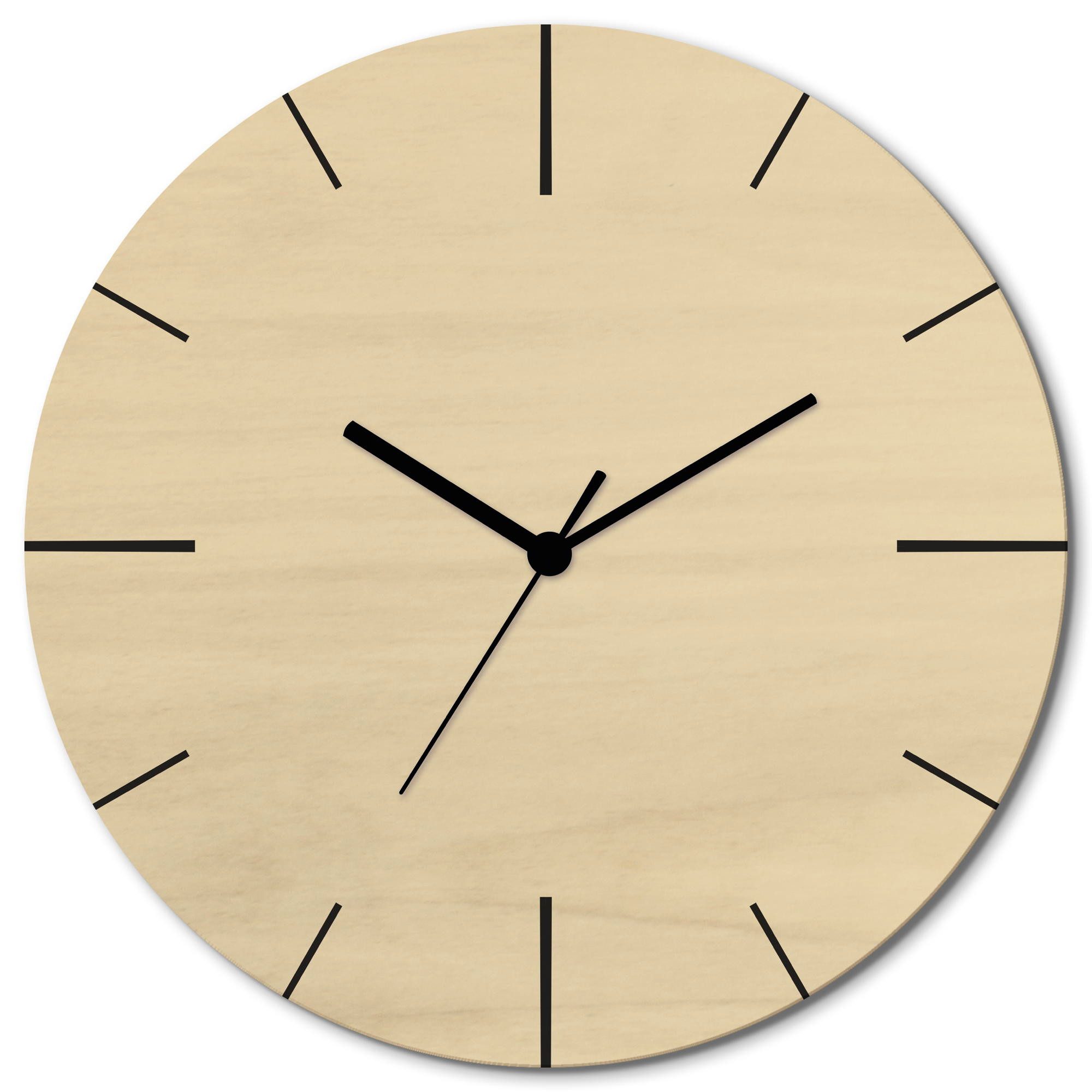 Artland Wanduhr Zeitliche Schlichtheit (wahlweise mit Quarz- oder Funkuhrwerk, lautlos ohne Tickgeräusche)