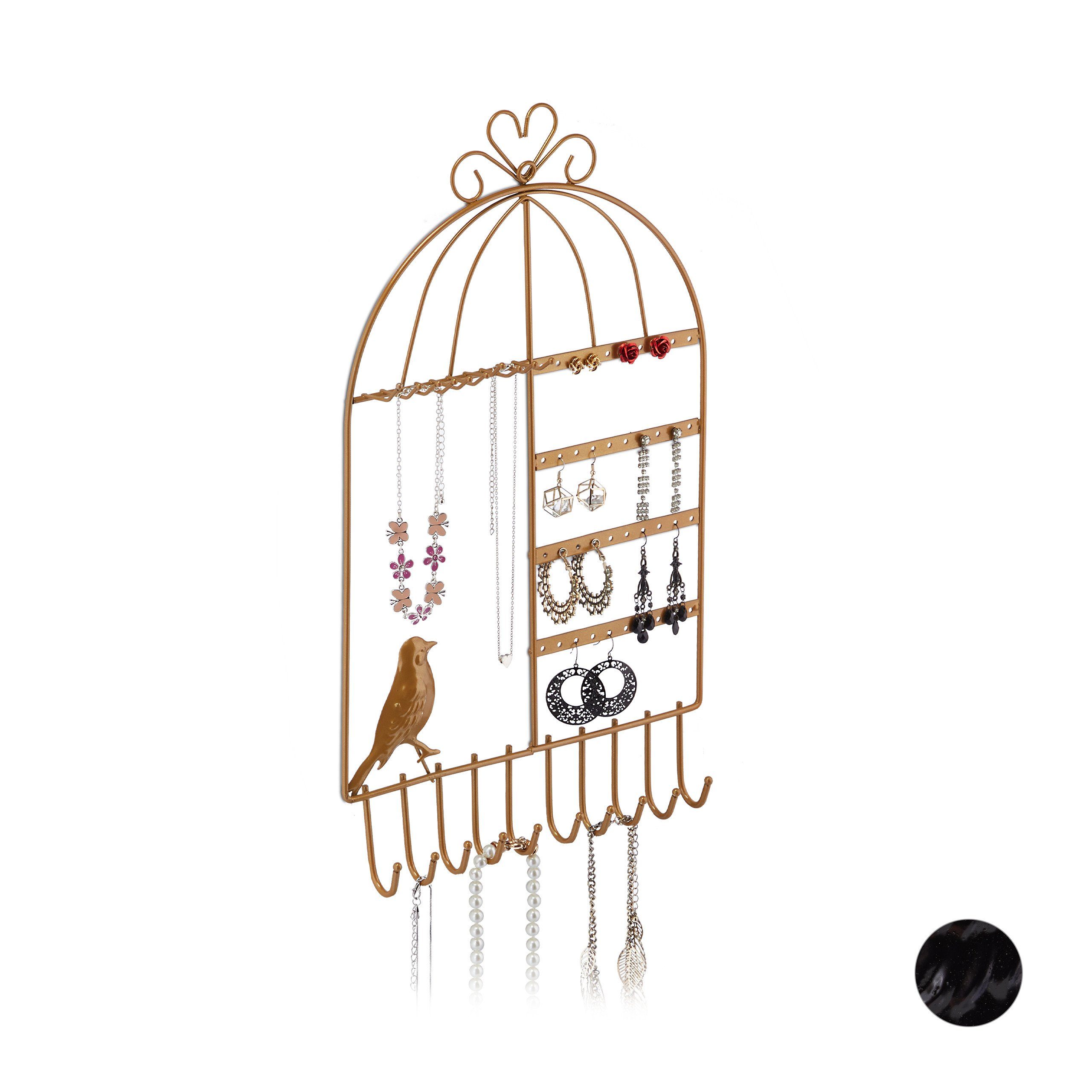 relaxdays Ювелирные изделия Schmuckhalter Wand, gold