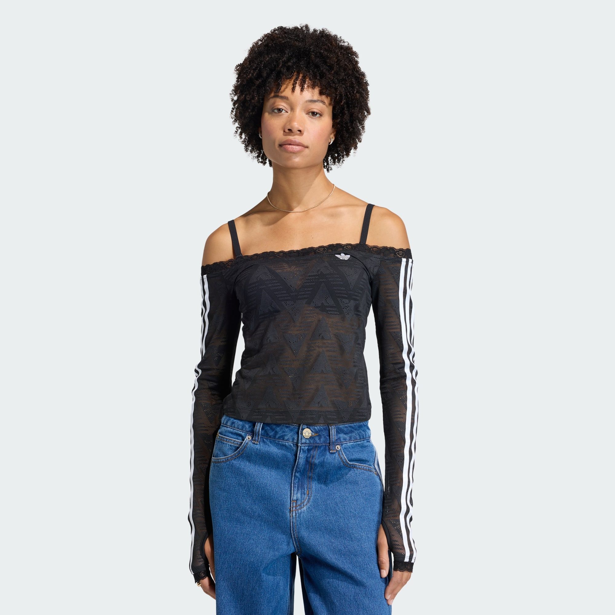 adidas Originals Spitzentop LACE BARDOT TOP (1-tlg) günstig online kaufen