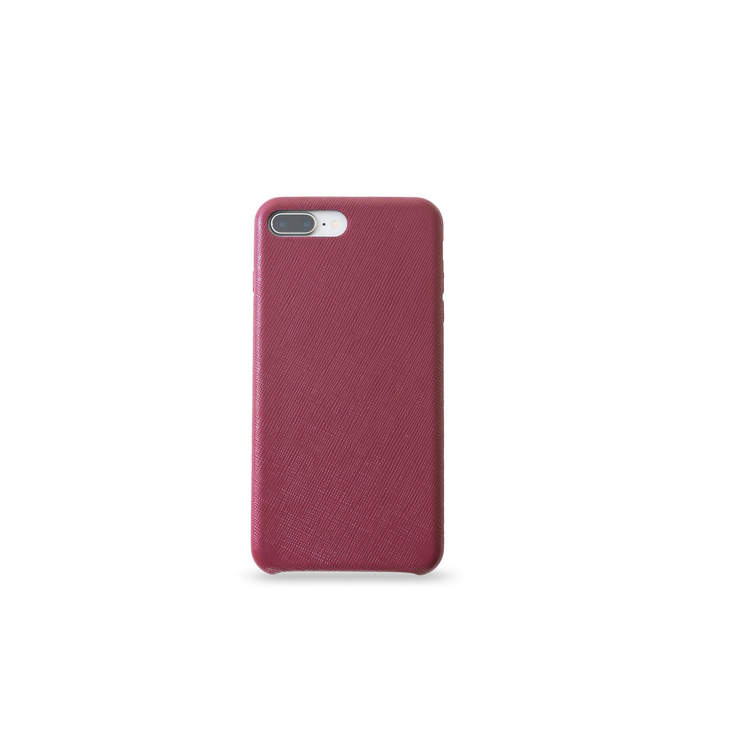 KMP Creative Lifesytle Product Handyhülle Echtleder Schutzhülle für iPhone 8 Plus Bordeaux Red 5,5 Zoll