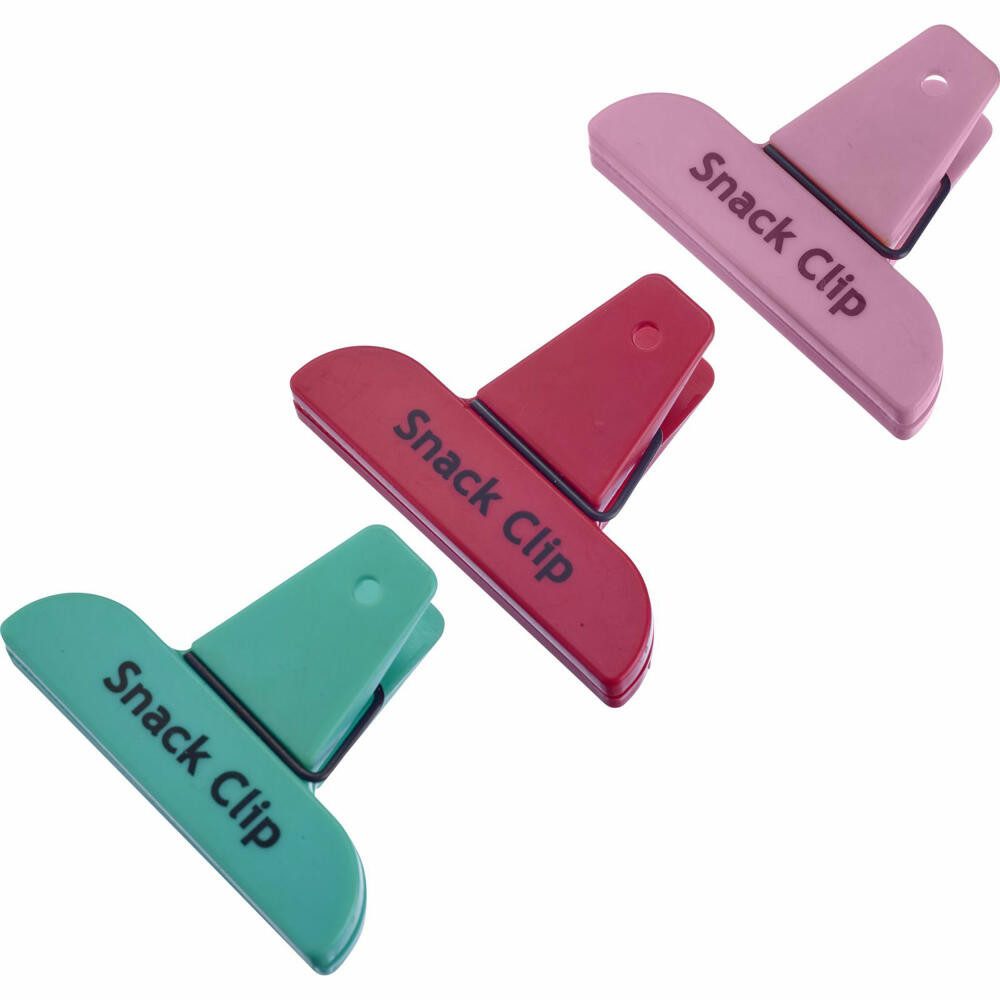 WESTMARK Verschlussklammer Beutelclips, 5 Stück, Mit Druck »Snack Clip«, Fresh, Farbig sortiert