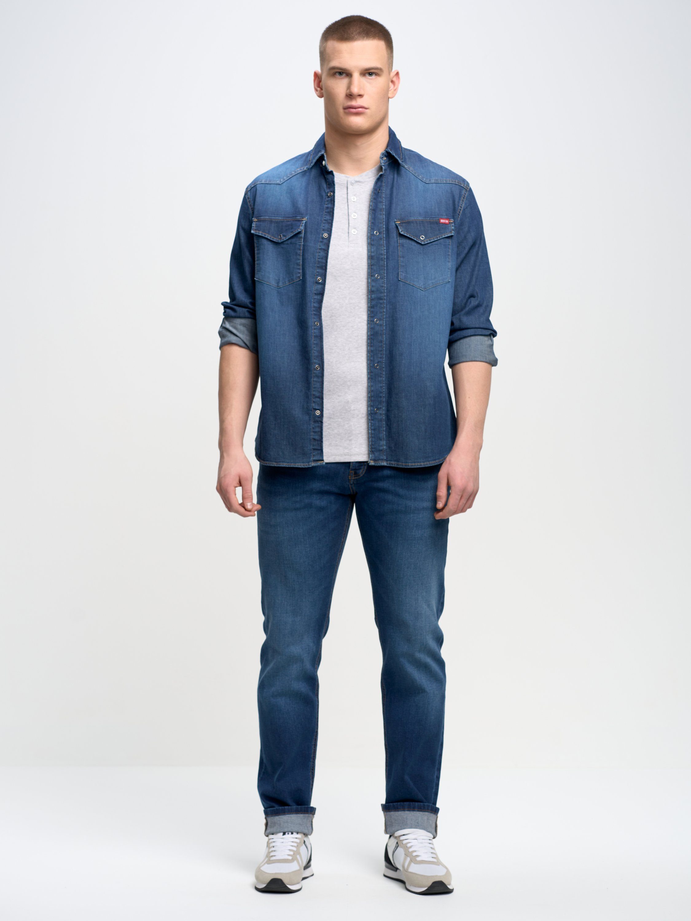 BIG STAR Straight-Jeans RONALD (1-tlg) blau