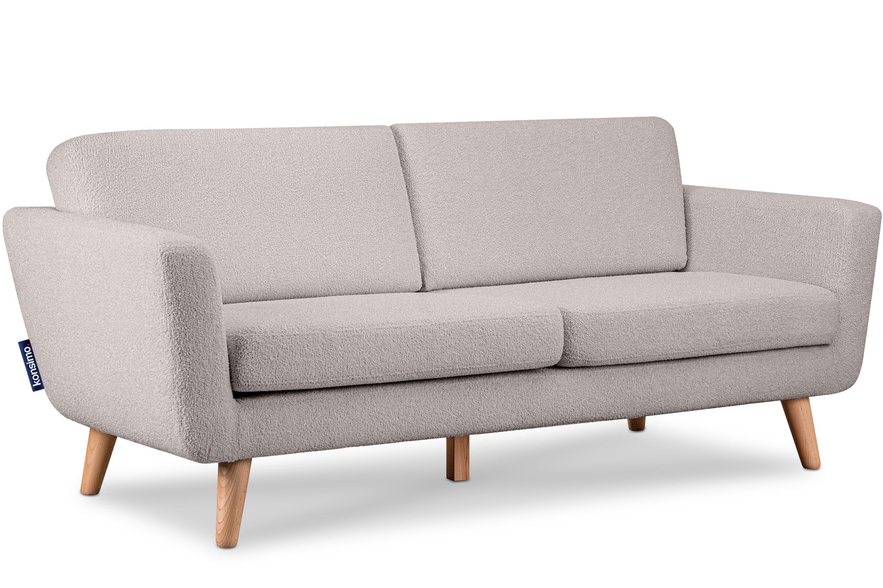 3 Armlehnen, Personen, Sofa TAGIO mit in Konsimo 3-Sitzer | Europe, Scandi-Stil, Gestell aus Massivholz hellgrau hellgrau Made