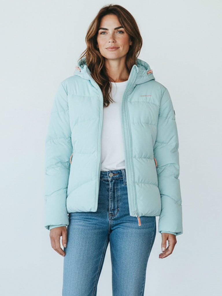 Coastguard Steppjacke 50937 Damen Jacke unifarben mit Kapuze - Gesteppt mit Reißverschluss