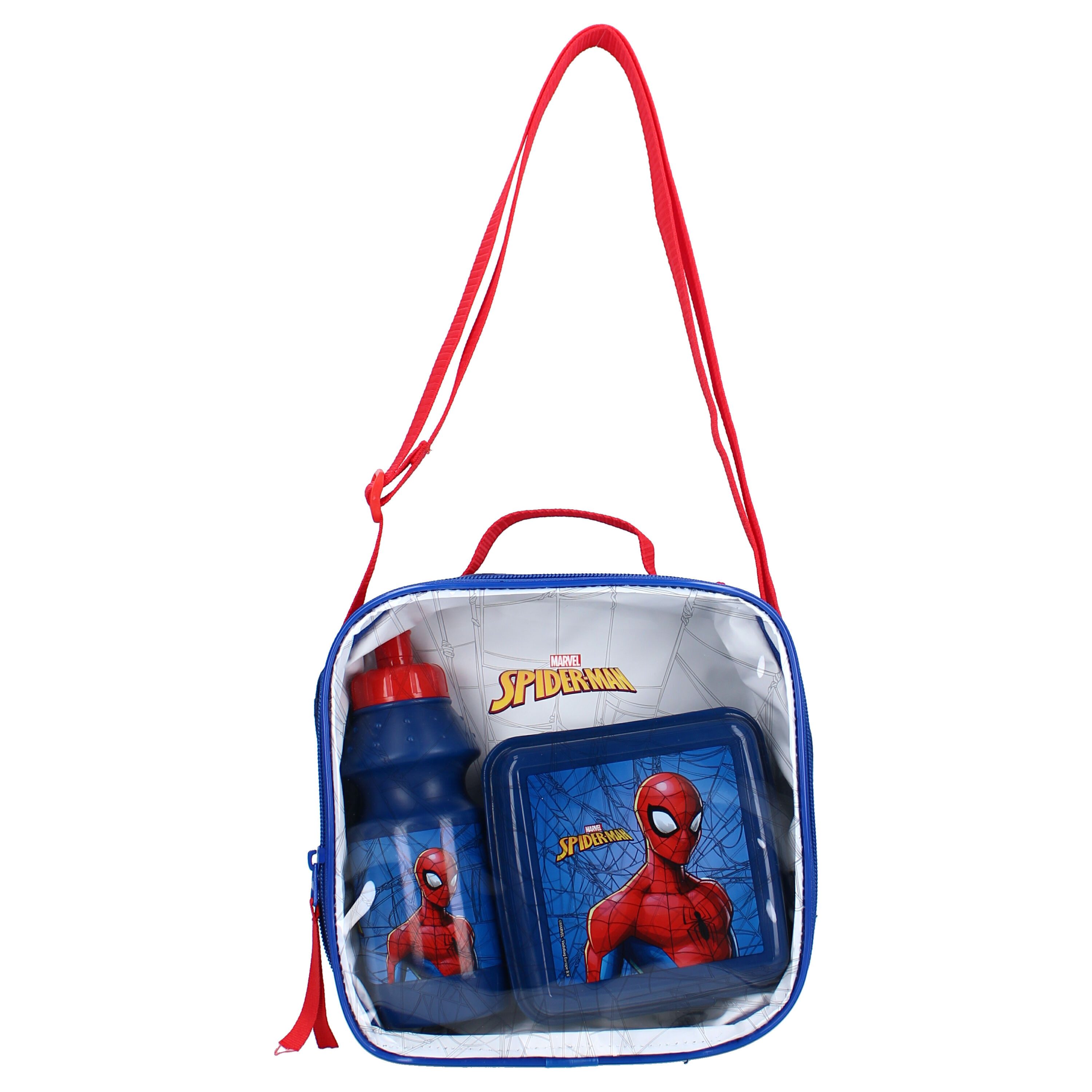 Spiderman Lunchbox Lunchbag inklusive Lunchbox und Trinkflasche für Kinder