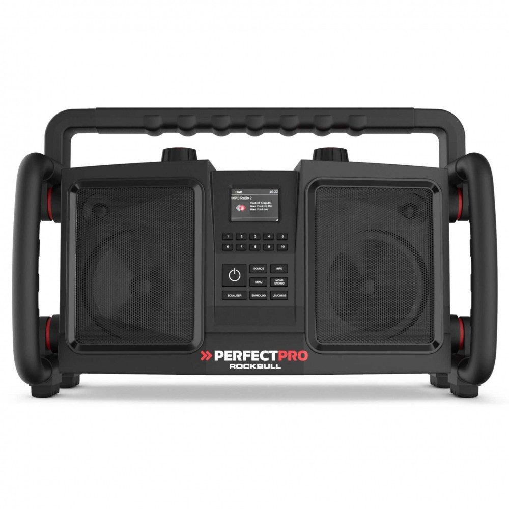 PerfectPro PERFECTPRO ROCKBULL Baustellenradio - Robust und langlebig. Baustellenradio (FM/AM Radio, Wasserdichtes Design)