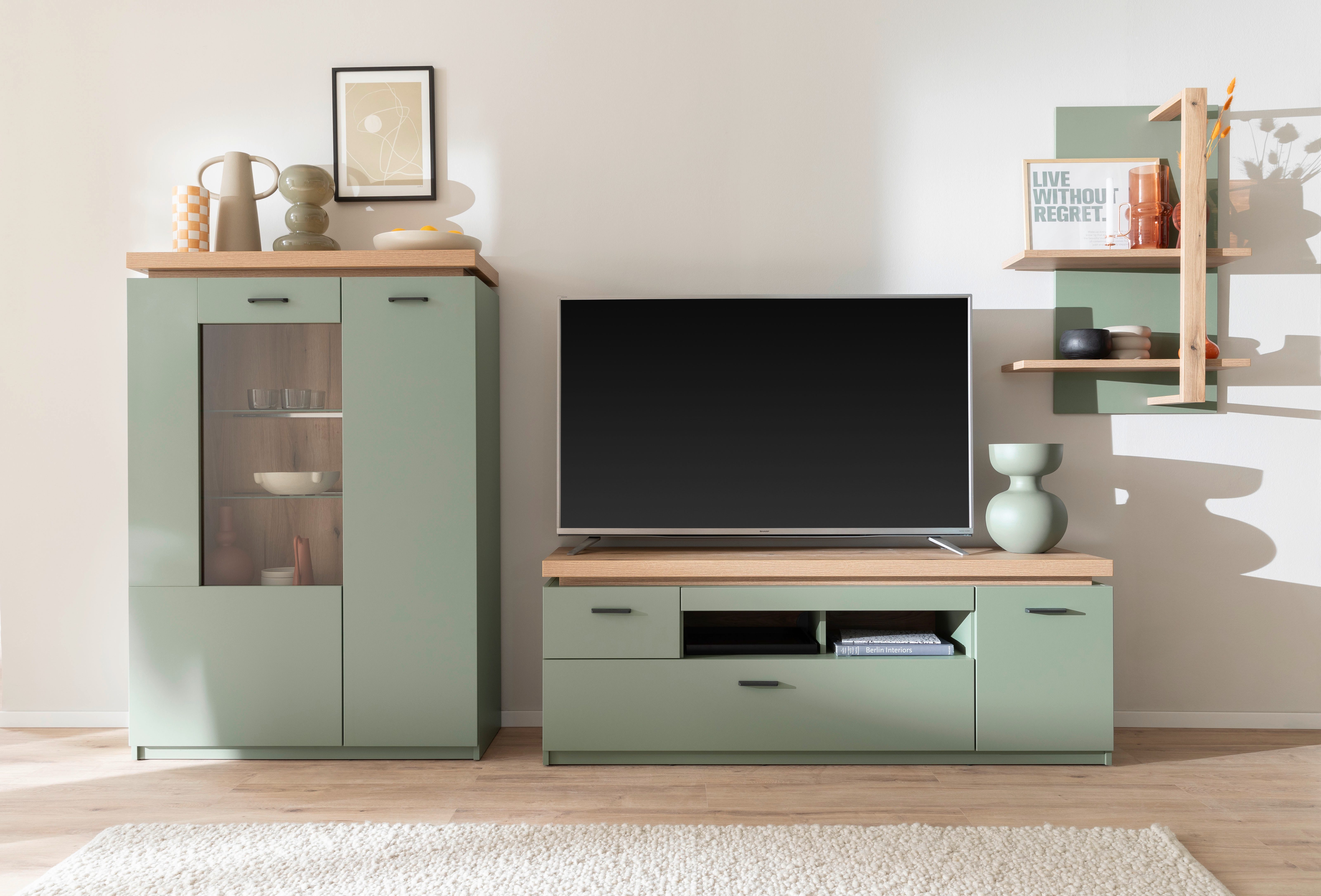 MCA furniture Wohnwand MONIZ Wohnkomination 2, (Komplett-Set, 3-St), Türen/ Schubkästen gedämpft