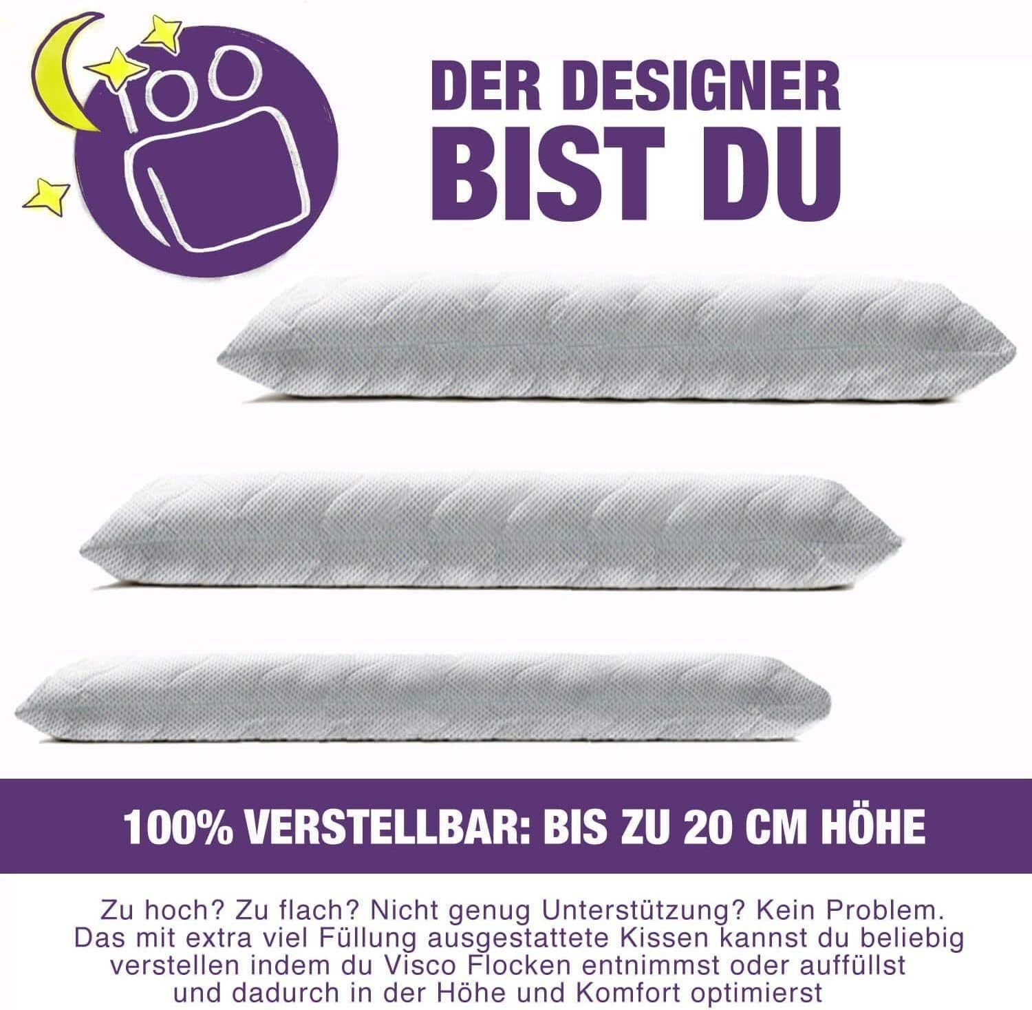 Traumreiter Seitenschläferkissen Traumreiter Seitenschläferkissen Visco Dream 140x40 Memory Foam Kissen, 1-tlg. – Bild 4 von 5