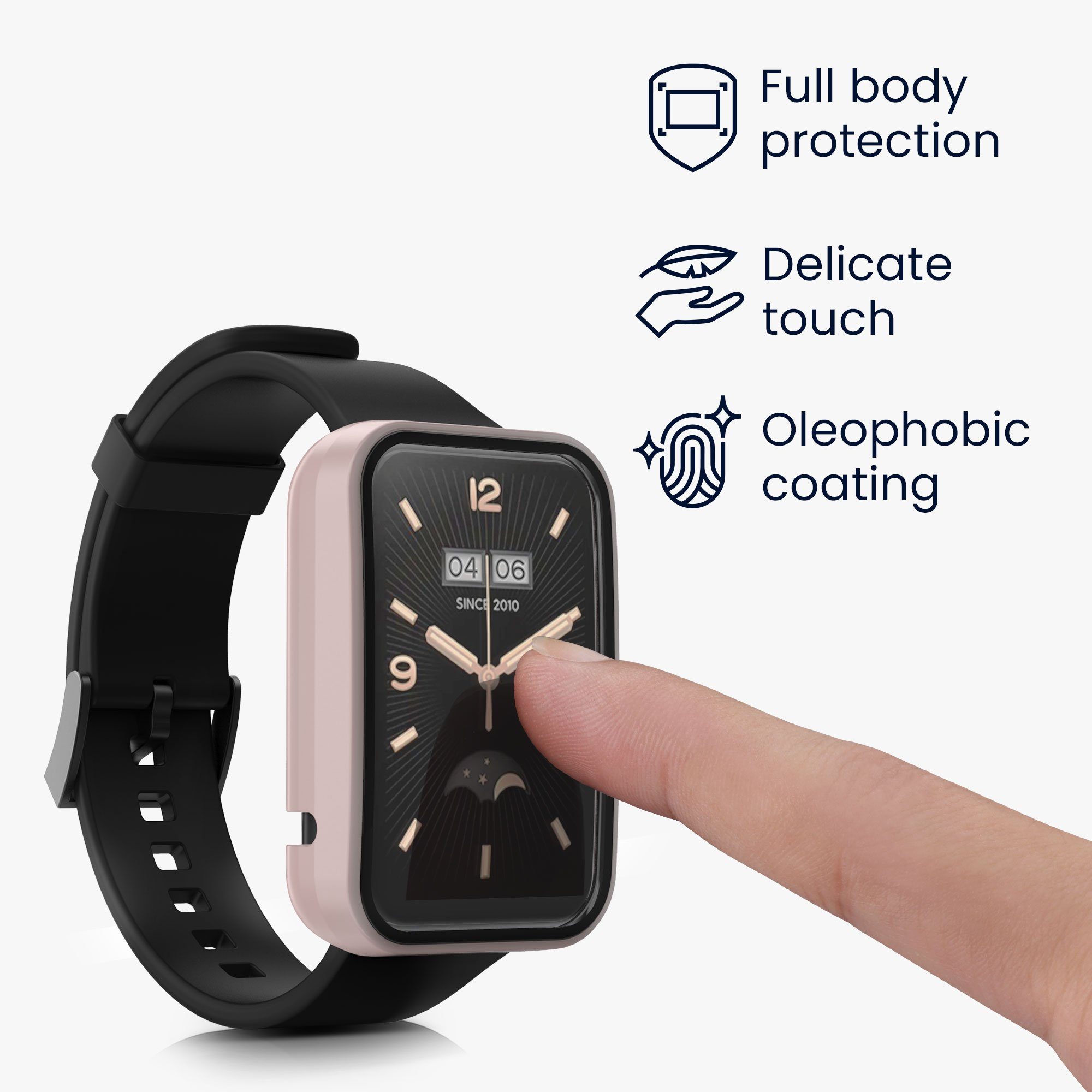 kwmobile Displayschutzfolie 2x Glas Hülle für Xiaomi Mi Band 7 Pro, 2 Stück, Schutzhülle Fullbody Fitnesstracker Case Set aus Glas