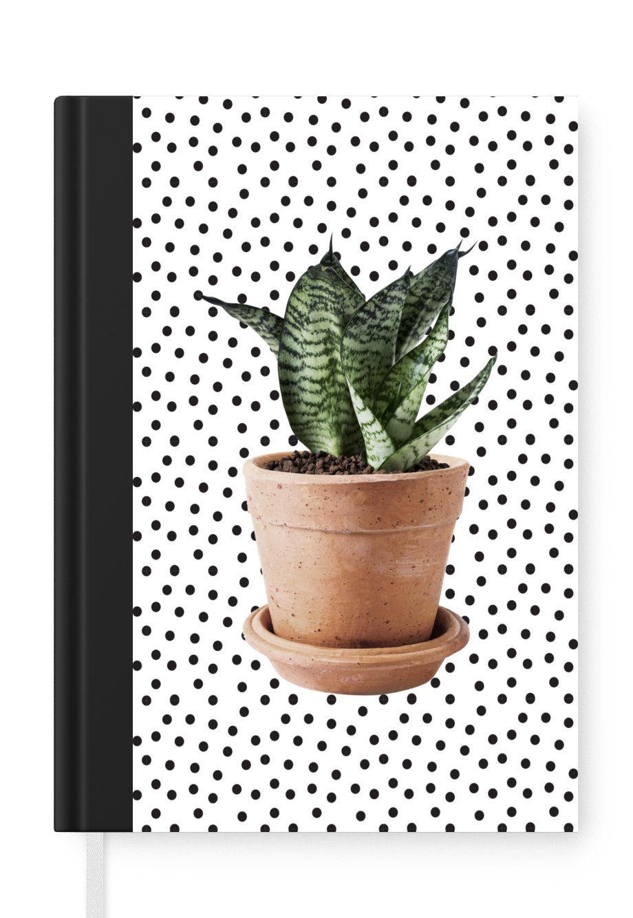 MuchoWow Notizbuch Zimmerpflanze - Blumentopf - Dots, Journal, Merkzettel, Tagebuch, Notizheft, A5, 98 Seiten, Haushaltsbuch