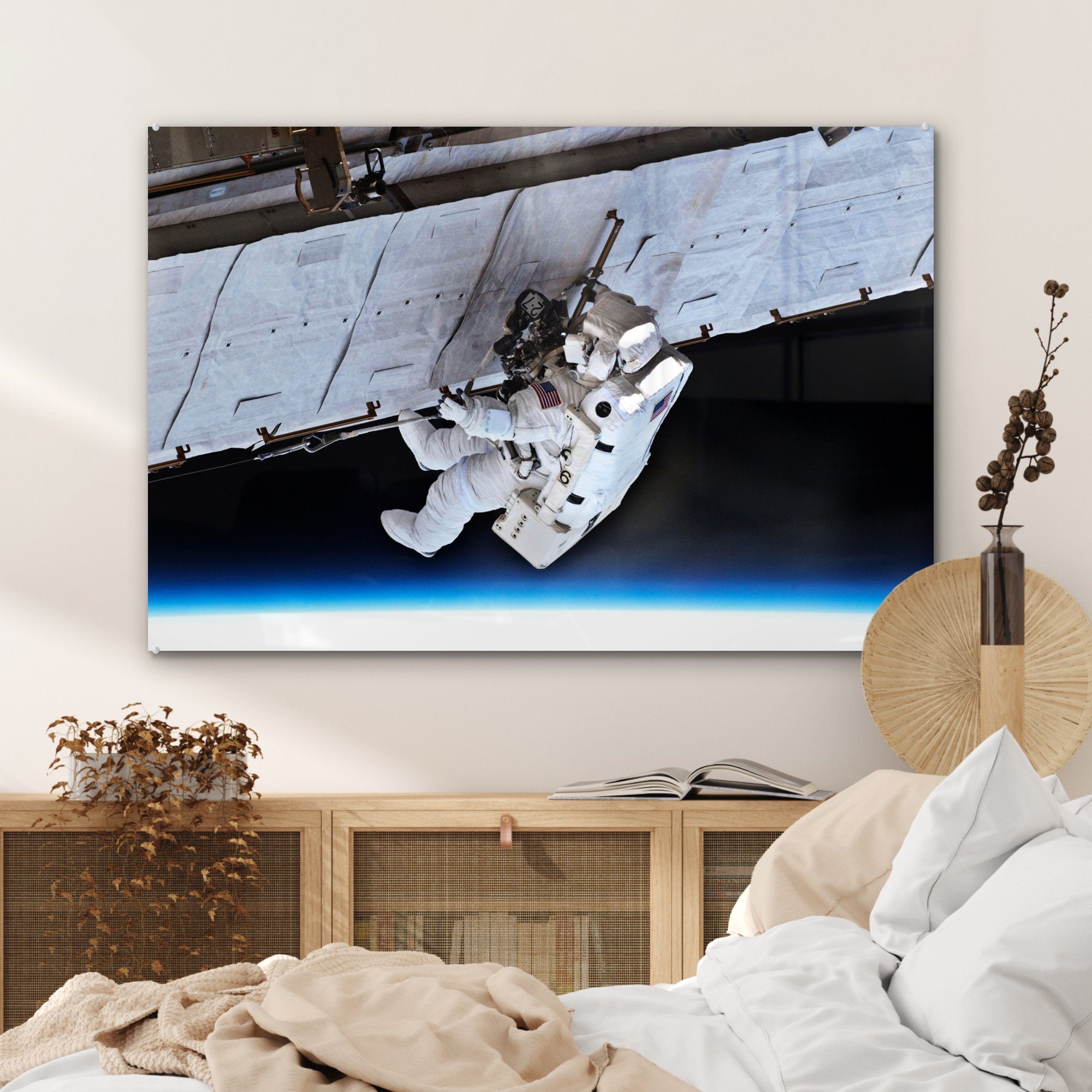 MuchoWow Acrylglasbild Astronaut - NASA Schlafzimmer St), (1 Weltraum, Acrylglasbilder & - Wohnzimmer