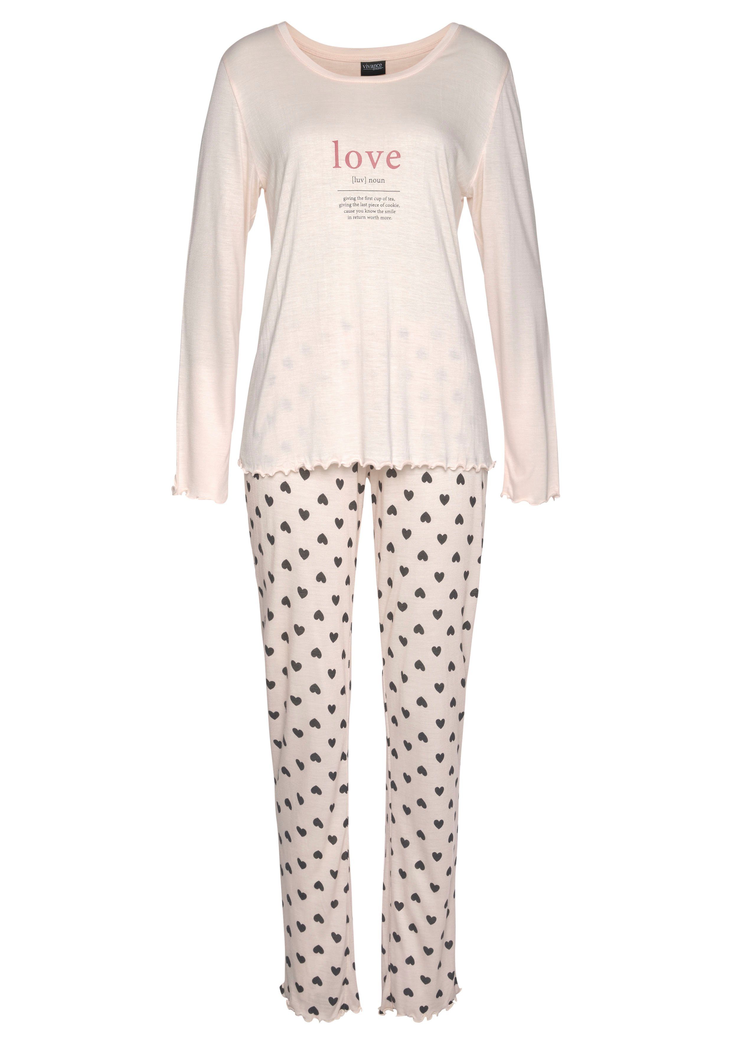 Vivance Dreams Pyjama (2 tlg) mit femininem Druckmuster günstig online kaufen