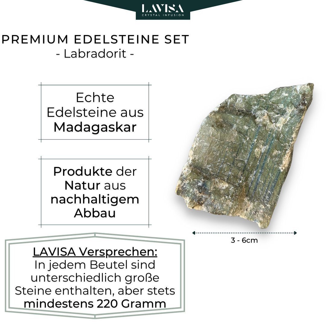 LAVISA Edelstein echte Edelsteine, Mineralien Natursteine Kristalle, Dekosteine, Labradorit