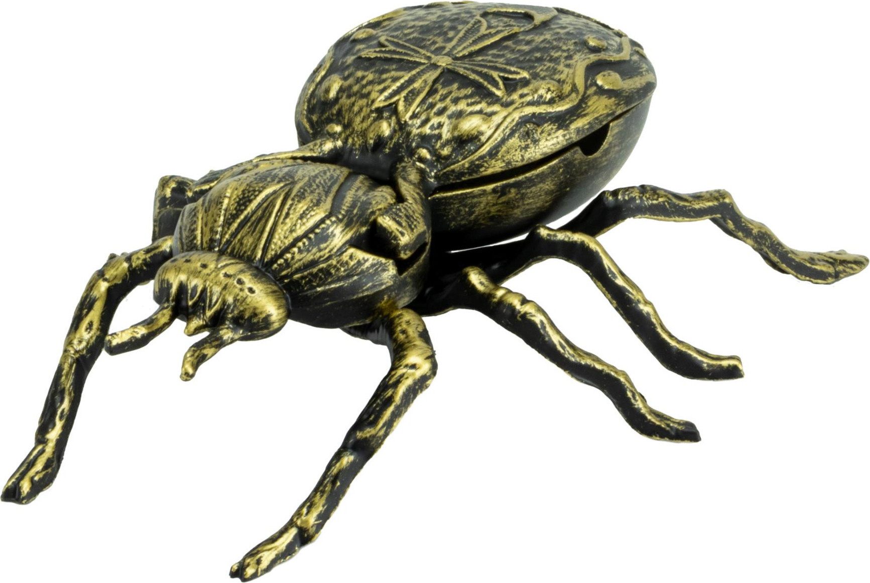 meytrade Aschenbecher Ascher Schildkröte, Fliege, Spinne mit Deckel Metall antik gold, animal