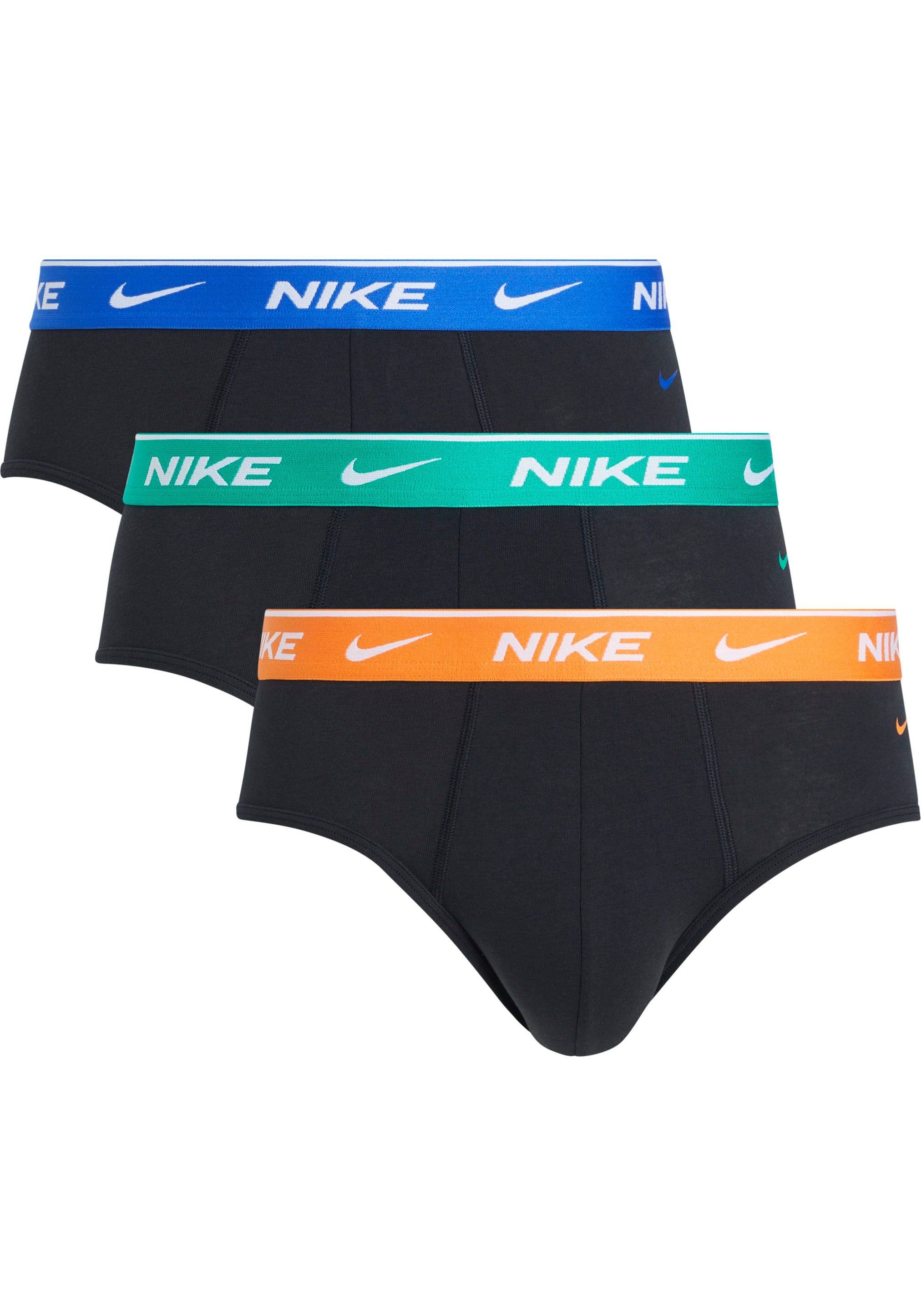 NIKE Underwear Slip BRIEF 3PK (Packung, 3er-Pack) mit NIKE Logo-Elastikbund (3 Stück)