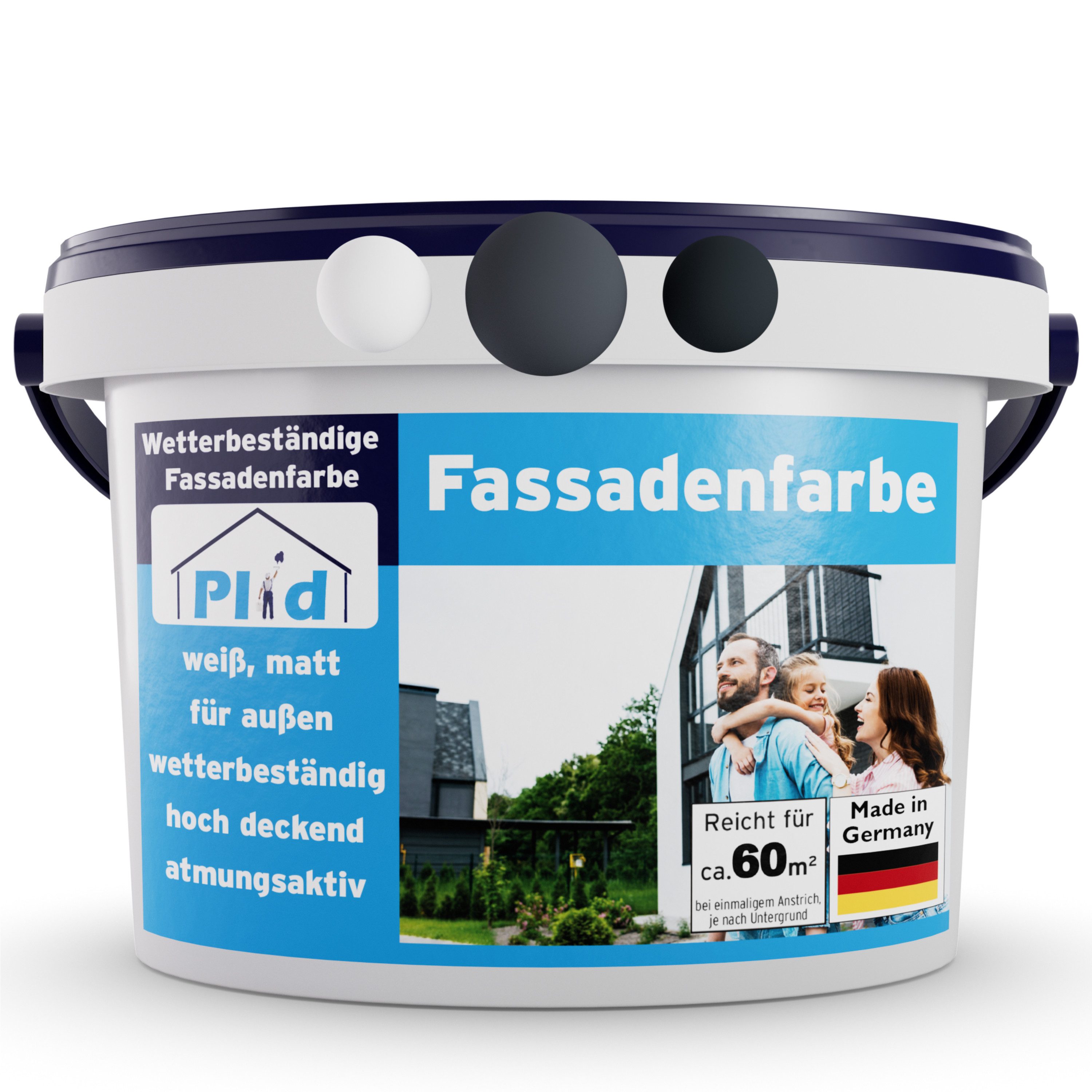 plid Fassadenfarbe Farbe für Fassaden Außen Wetter & UV-beständig / Hochwertig, Schnelltrocknend