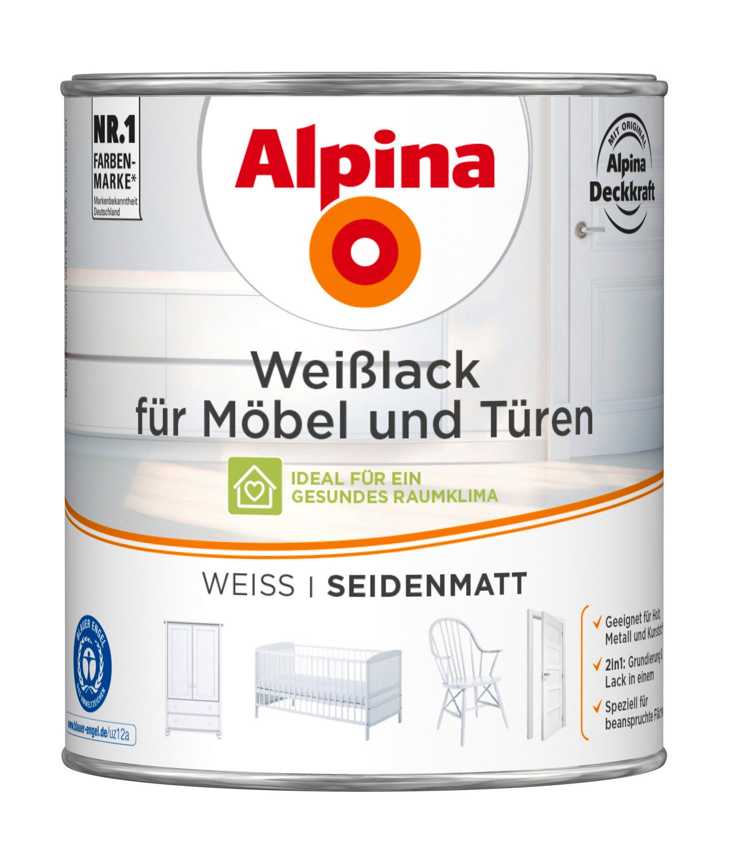Alpina Weißlack Weißlack für Möbel und Türen