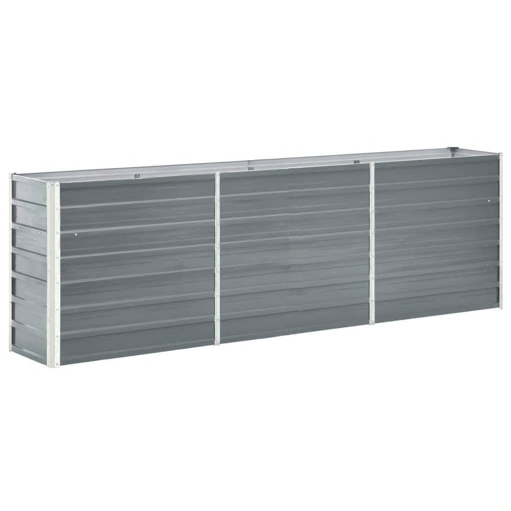 furnicato Hochbeet Verzinkter Stahl 240x40x77 cm Grau