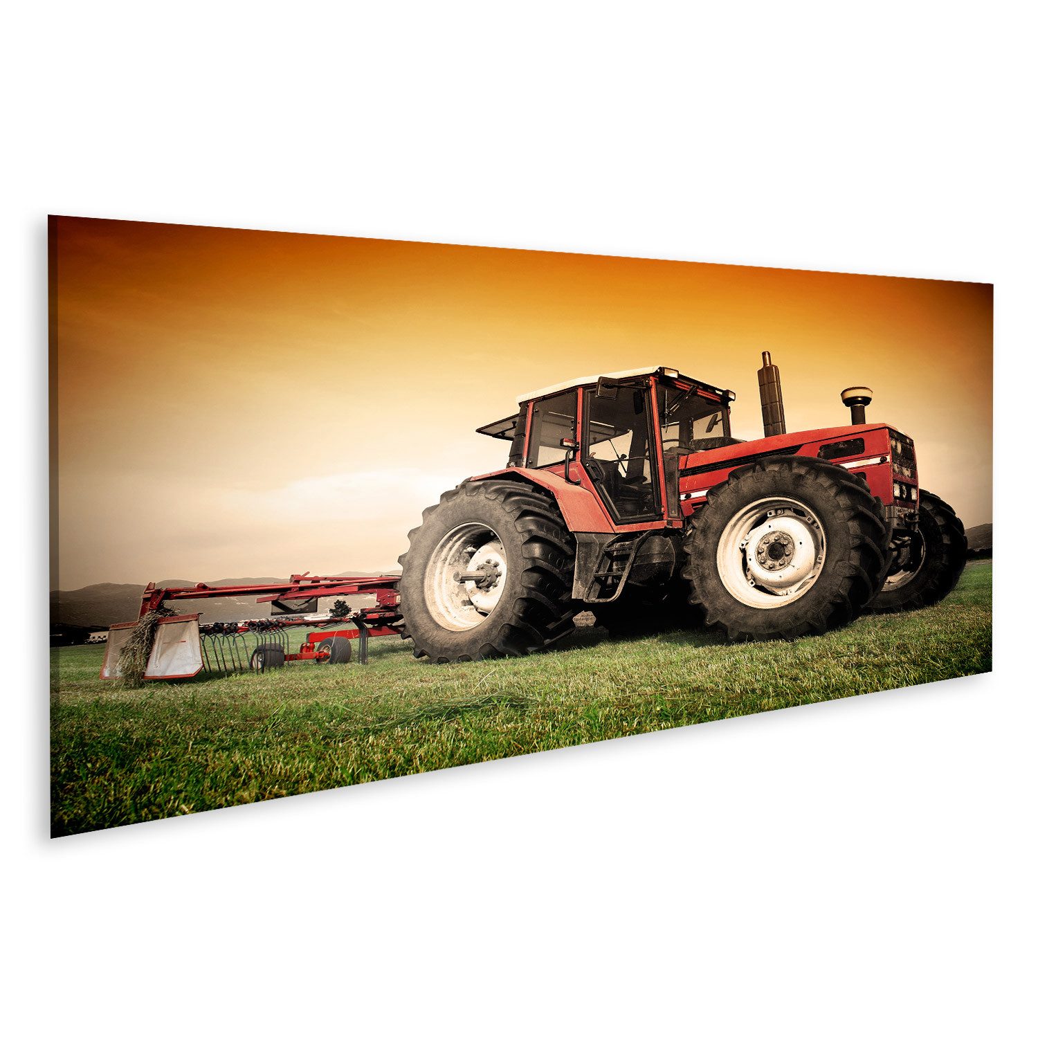 islandburner Leinwandbild Alter Traktor Feld Bilder