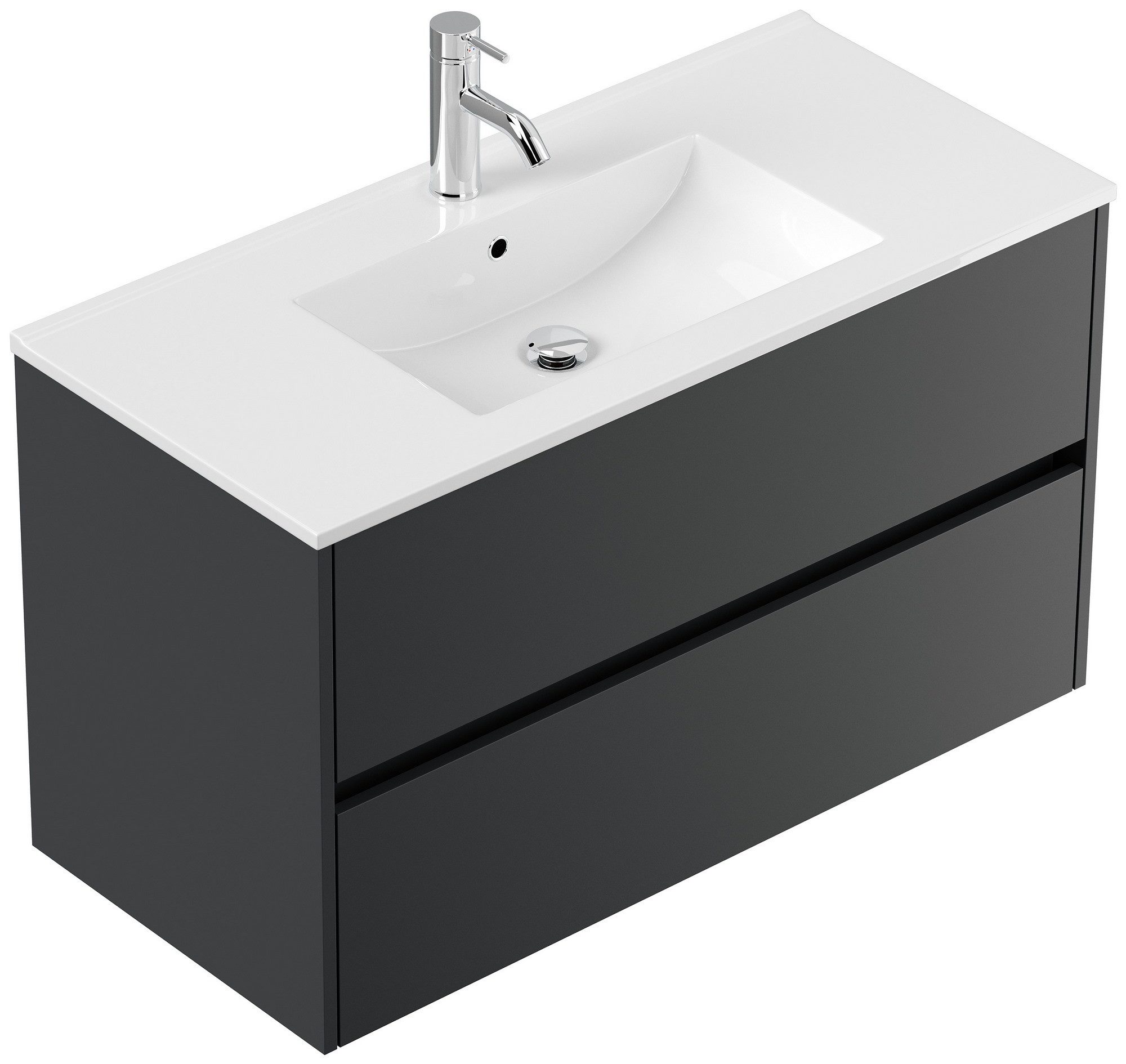 Posseik Badmöbel-Set Badmöbel Waschplatz "Limes 100 cm" Grafit günstig online kaufen