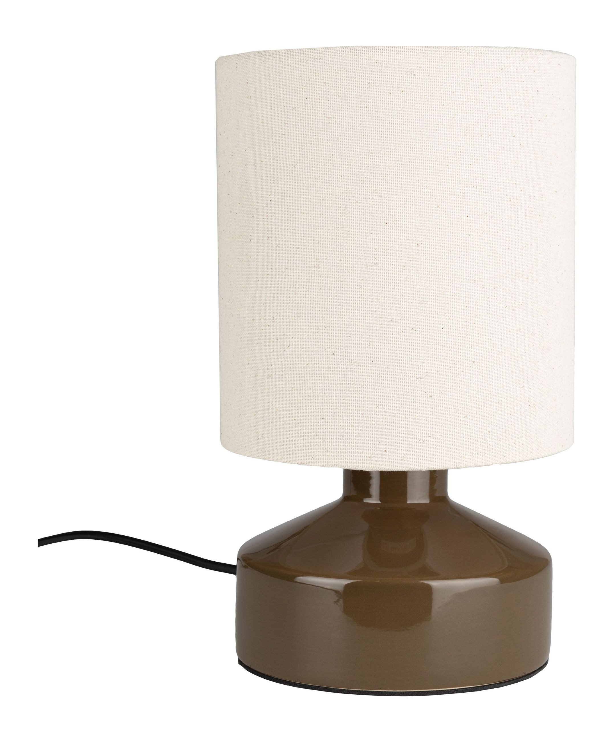 Zuiver Tischleuchte Tischlampe Nook Taupe von Zuiver mit Keramikfuß und Leinenschirm, ohne Leuchtmittel
