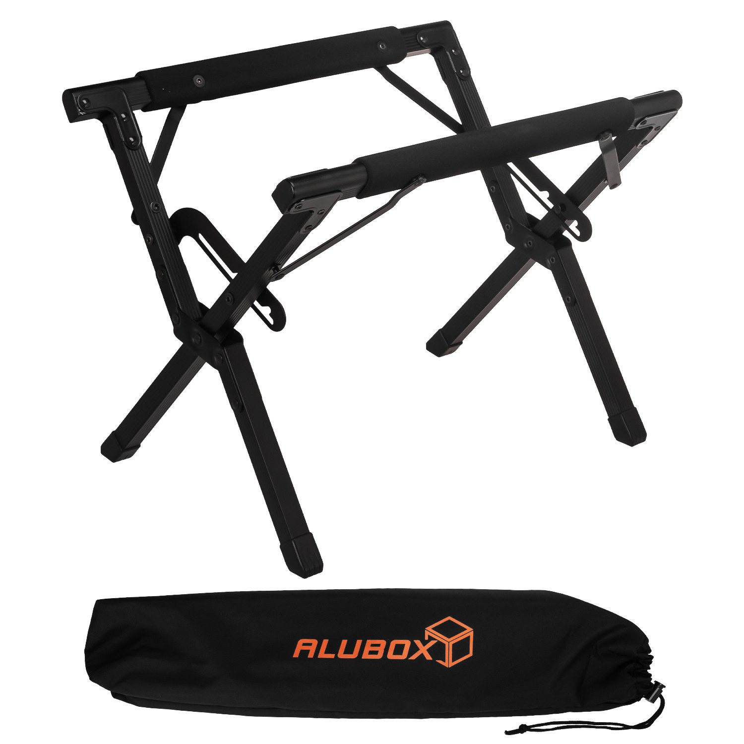 ALUBOX Standfuß Ständer für Campingbox Kühlboxständer inkl. Tasche, 3-fach verstellbar