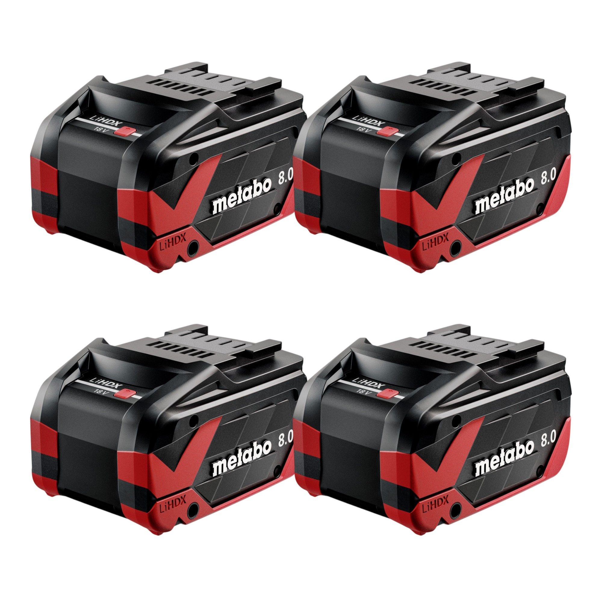 metabo 4x LiHDX Akkupack 18 V 8,0 Ah CAS Li-Ion Akku (4x 624975000) Akkupacks