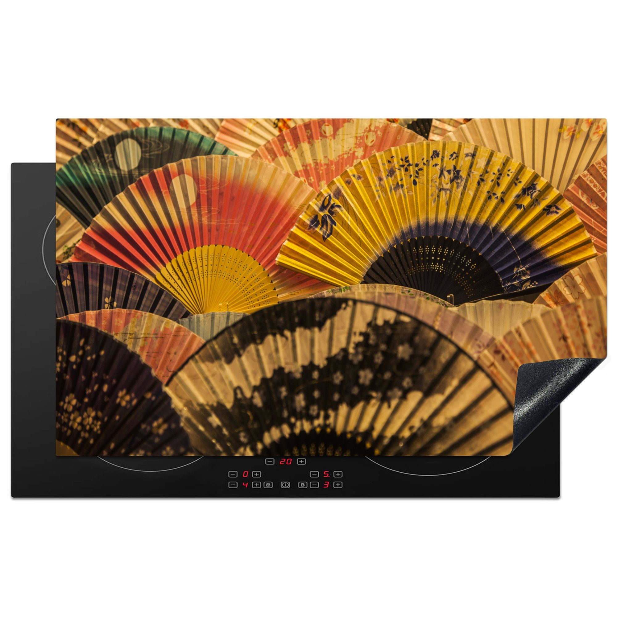 MuchoWow Herdblende-/Abdeckplatte Das Bild der japanischen Fans, Vinyl, (1 tlg), 83x51 cm, Ceranfeldabdeckung, Arbeitsplatte für küche
