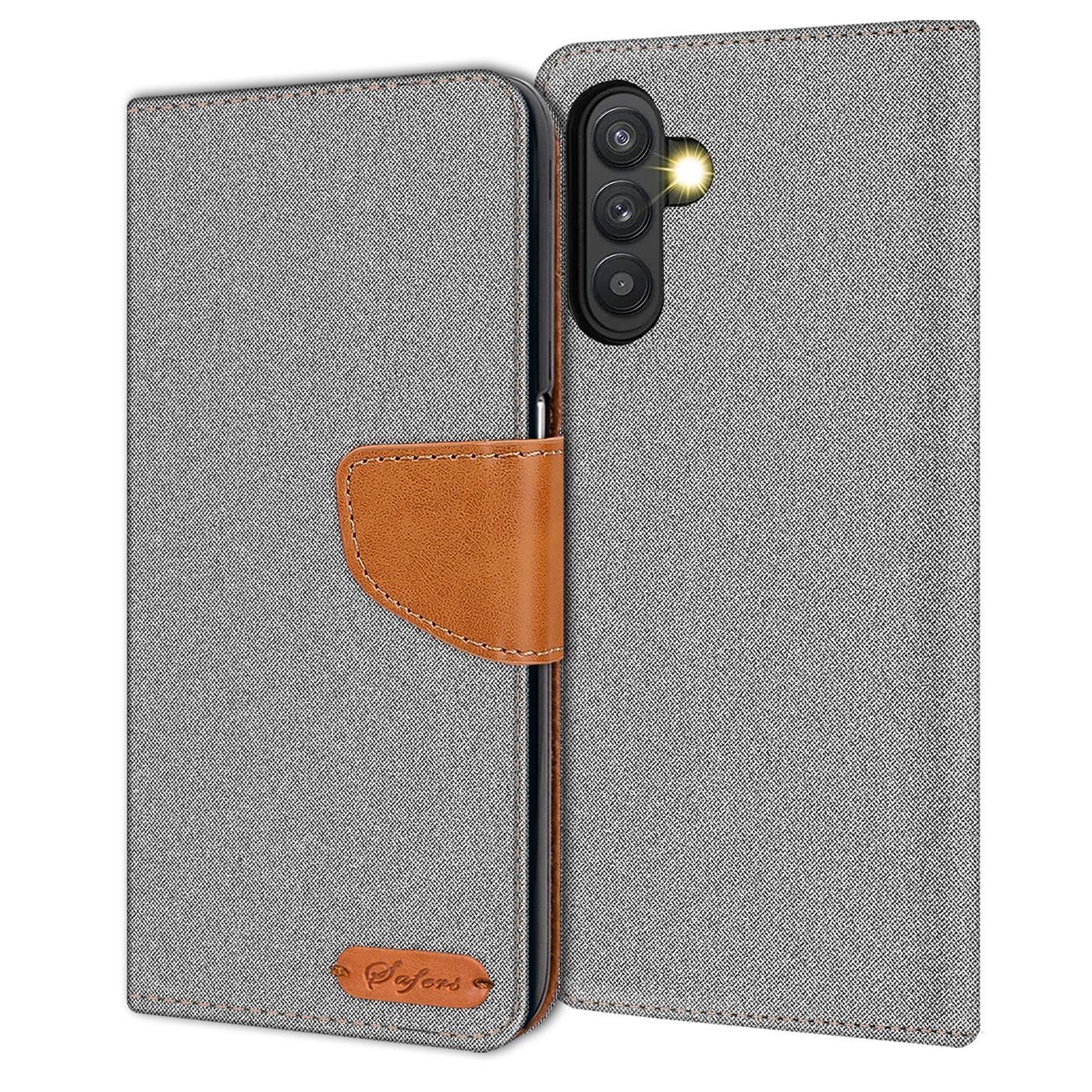CoolGadget Handyhülle Denim Schutzhülle Flip Case für Samsung Galaxy A34 5G 6,5 Zoll, Book Cover Handy Tasche Hülle für Samsung Galaxy A34 Klapphülle