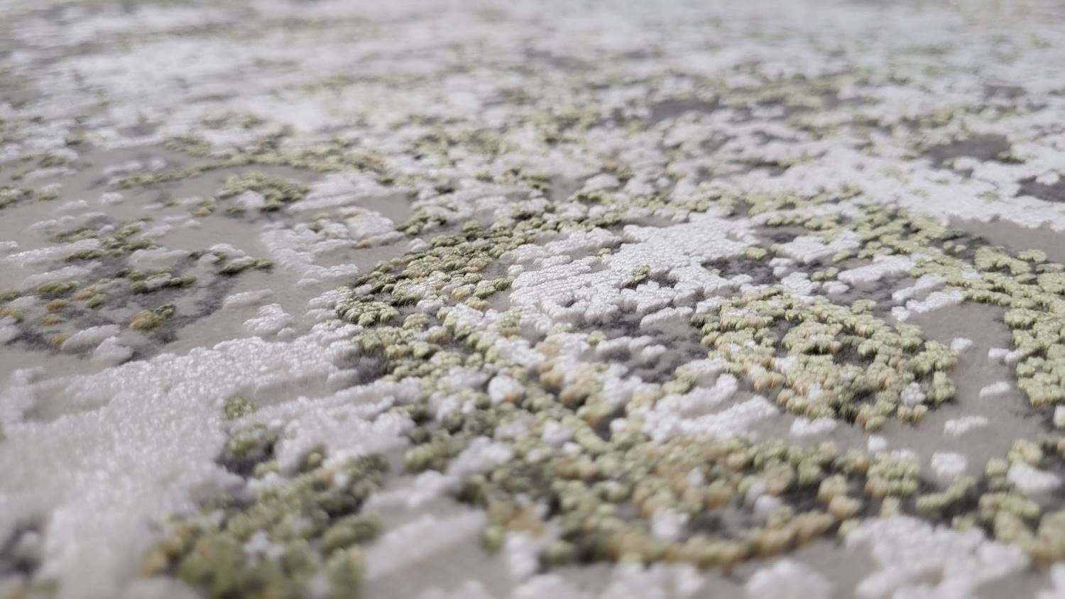 Rug Studios Teppich KARTAL CARMEN M562E, Rechteckig, Höhe: 10 mm, modern, 40 x 60 cm, Grau-Grün