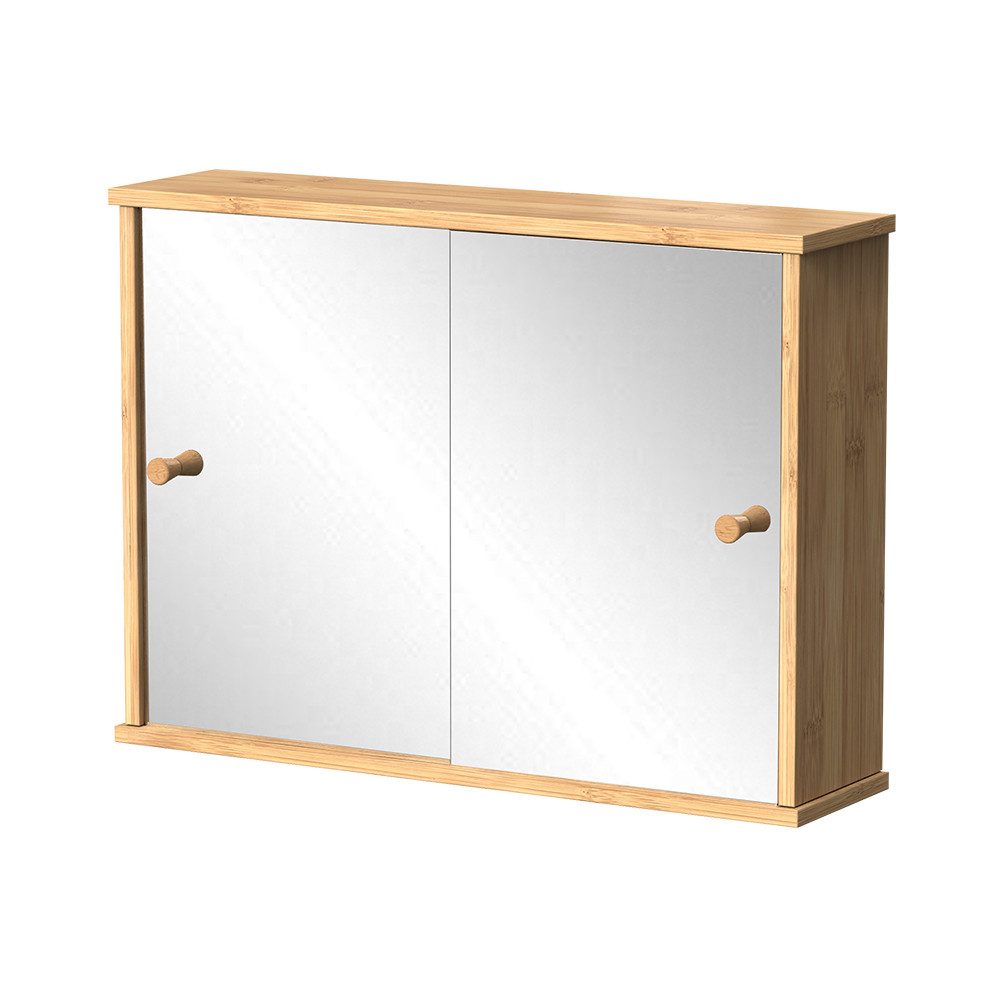 Vicco Badezimmerspiegelschrank Mireo, Bambus, 55 x 40 cm mit 2 Schiebetüren günstig online kaufen