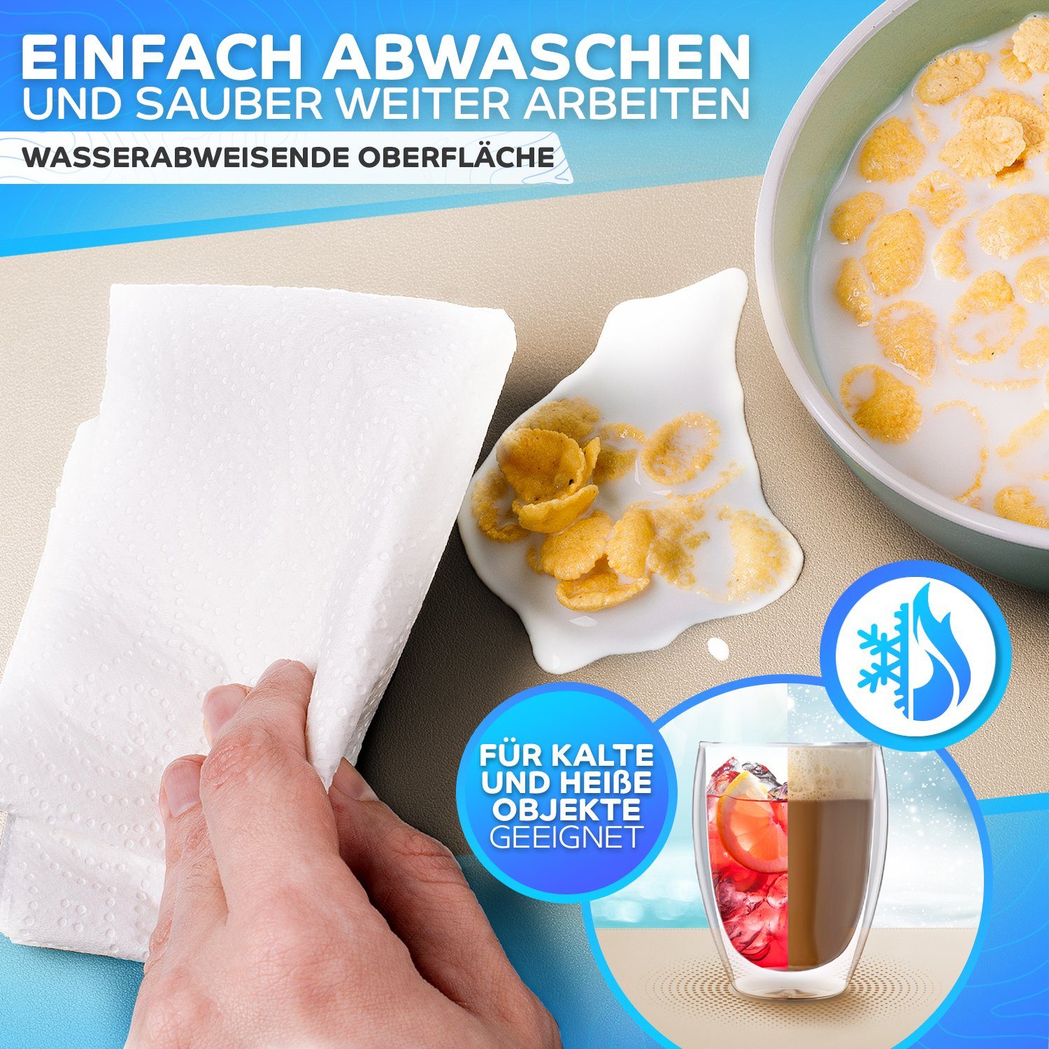 MAXLVL Gaming Mauspad Schreibtischunterlage - Mauspad mit Vernähte Kanten - abwaschbar (in 80x40 cm / 60x35 cm, Schreibtisch Unterlage für Büro), Tischunterlage – Bild 4 von 5
