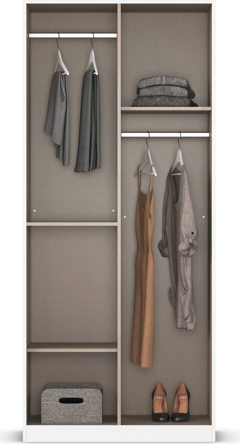 rauch Drehtürenschrank Maika mit Spiegel, 2 Schubladen, in verschiedenen Breiten, Höhen und Farben – Bild 4 von 5