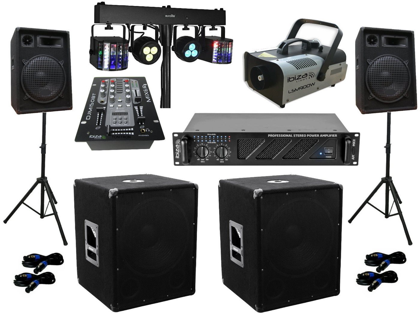 DSX DJ Set Mixer Anlage Nebel LED Licht Verstärke Musikanlage Party-Lautsprecher (2000 W)