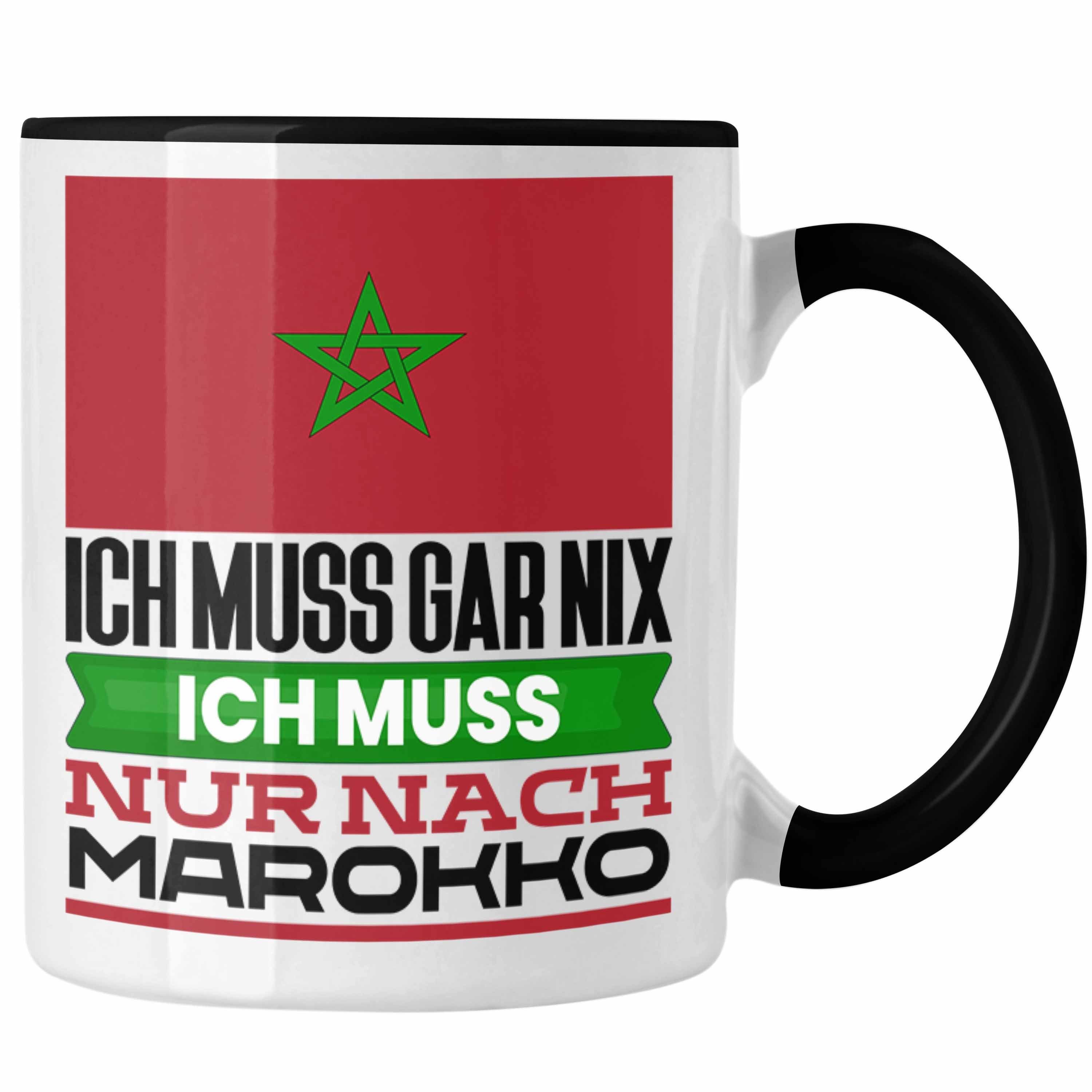 Trendation Tasse Marokko Tasse Geschenk Marokkaner Schwarz I Urlaub für Geburtstag Geschenkidee