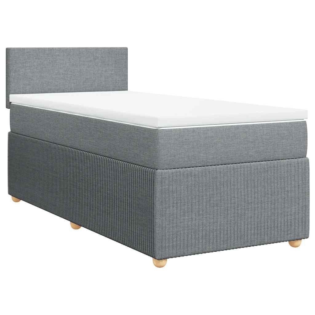 vidaXL Bett Boxspringbett mit Matratze Hellgrau günstig online kaufen