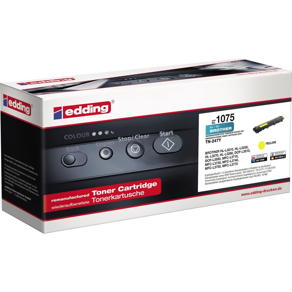 edding Tonerkartusche edding EDD-1075 gelb Toner kompatibel zu brother TN-247Y