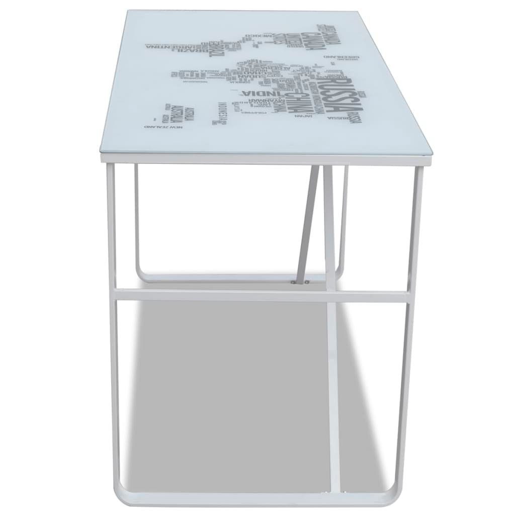 vidaXL Schreibtisch Schreibtisch | Weltkarte Weiß Weiß mit