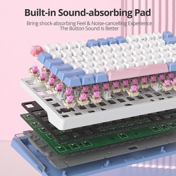 SOLIDEE RGB-Hintergrundbeleuchtung Tastatur (Mechanischen Tastaturen mit Hot-Swap-Sockeln, individuell wählbaren)