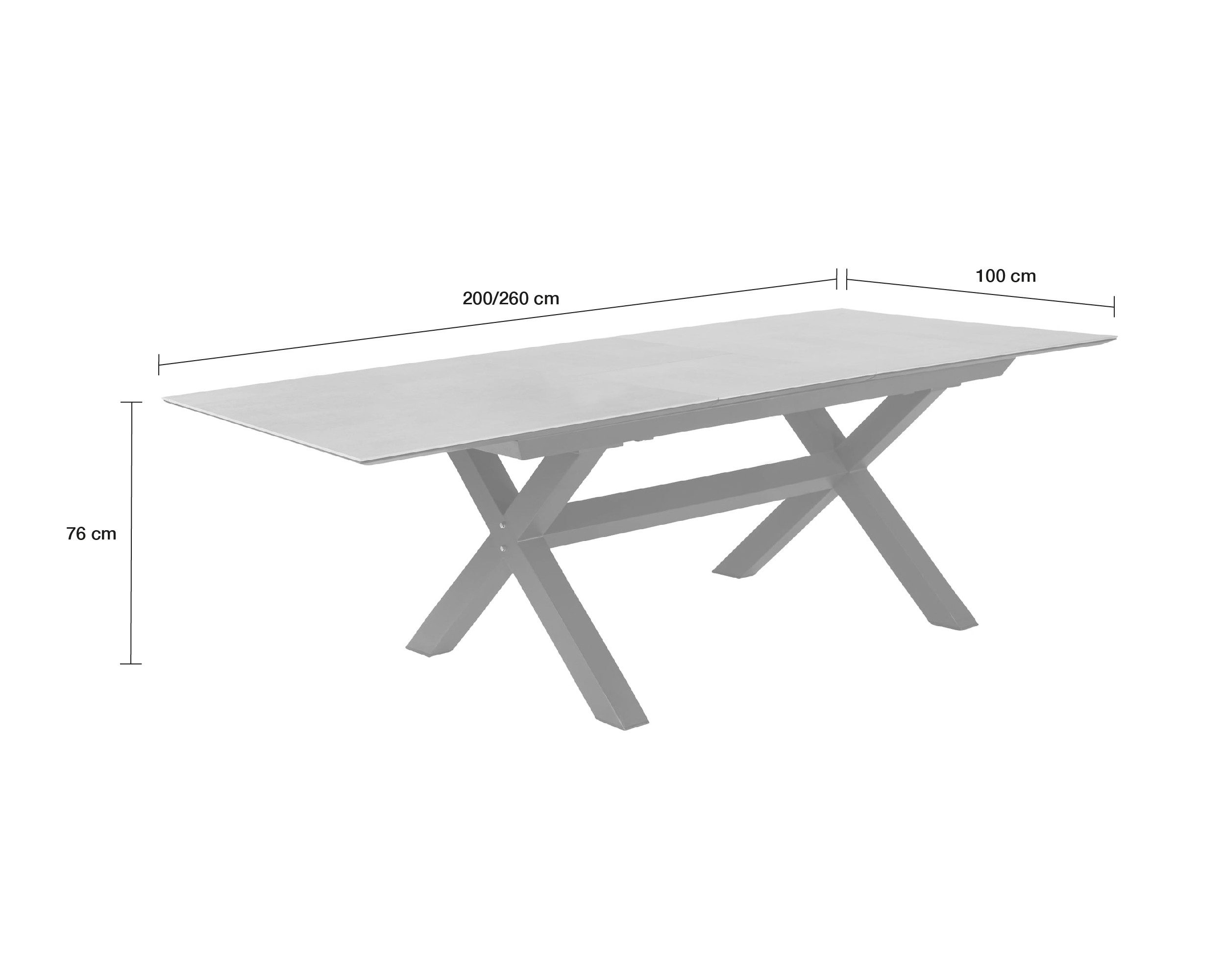 LC Garden Gartentisch »Vancouver« Gartentisch 200/260x100cm anthrazit/grau – Bild 3 von 5