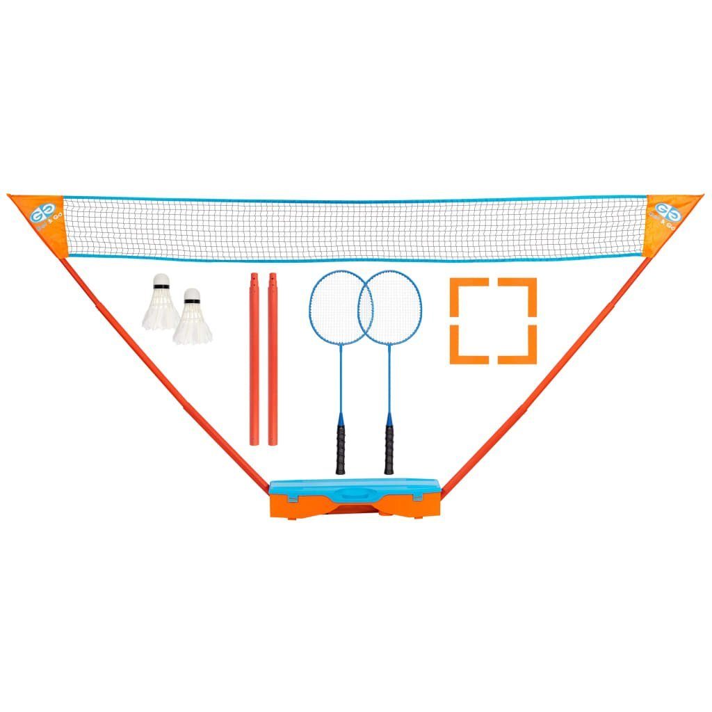 DOTMALL Get & Go und Badminton-Set Blau Orange Badmintonschläger