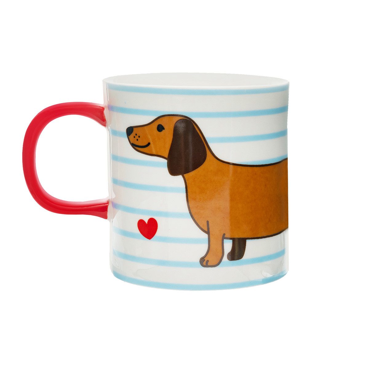 Sass & Belle Becher Sausage Dog - Dackel Motiv, Porzellan, ca. 18 x 13 x 9 cm, für 300 ml