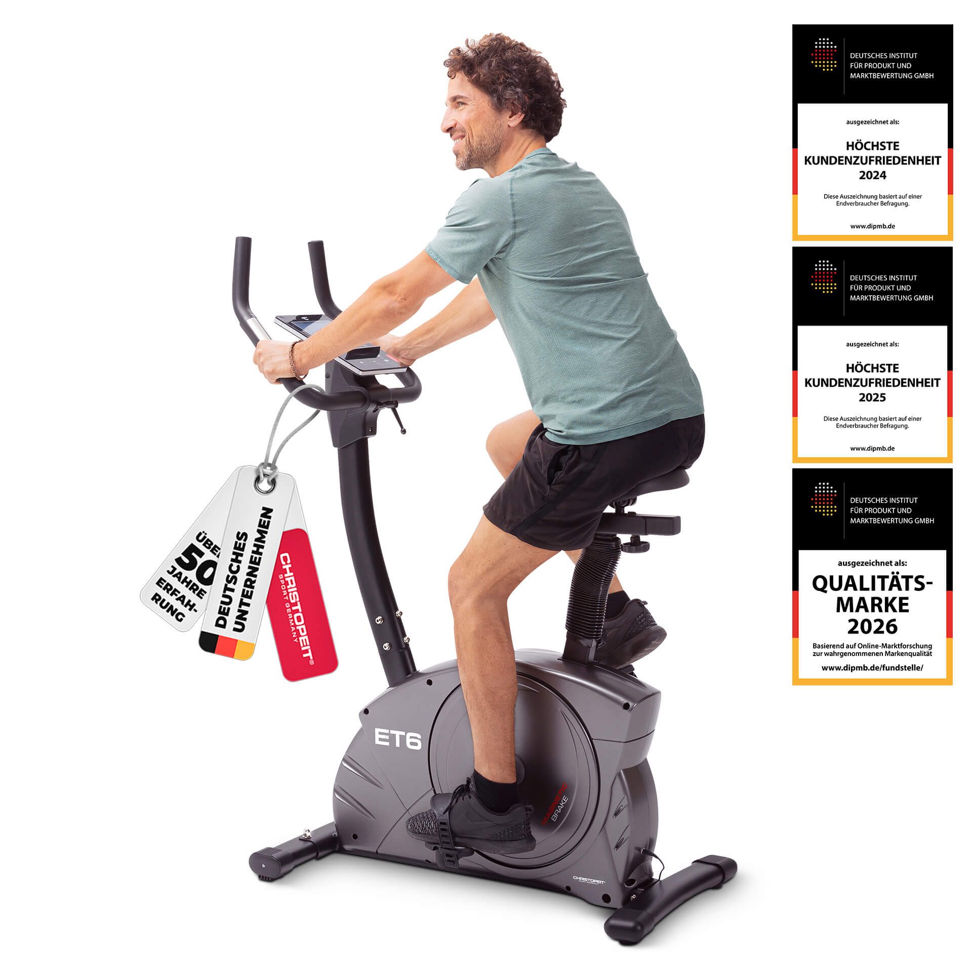 Christopeit Sport® Ergometer ET 6 (mit LCD-Display), 150 kg max. Benutzergewicht, Fahrrad, 24 Widerstandsstufen