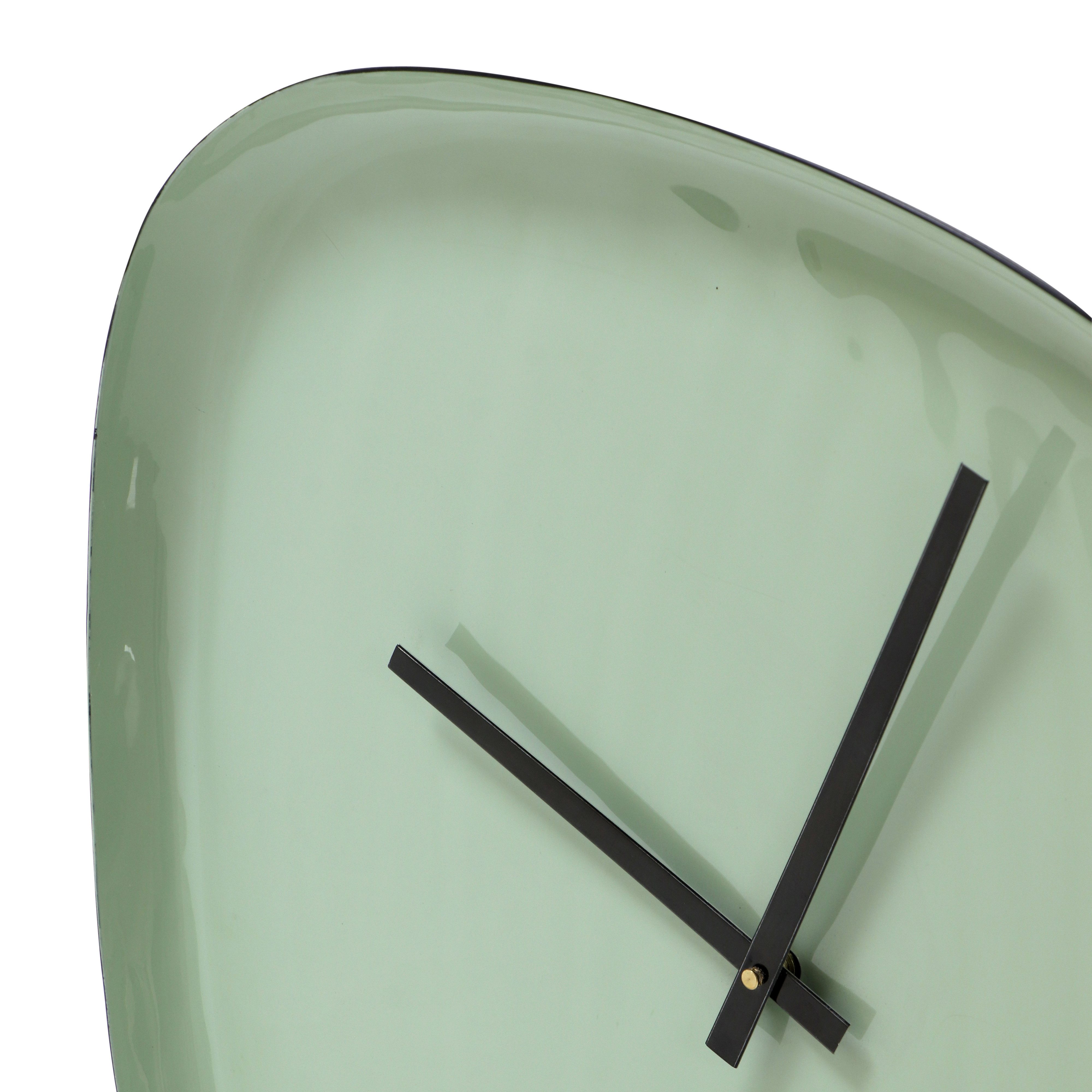 furnling Wanduhr Tomu (moderne Uhr in organischer Form, mit Aufhängung, Ø 42 cm, grün)