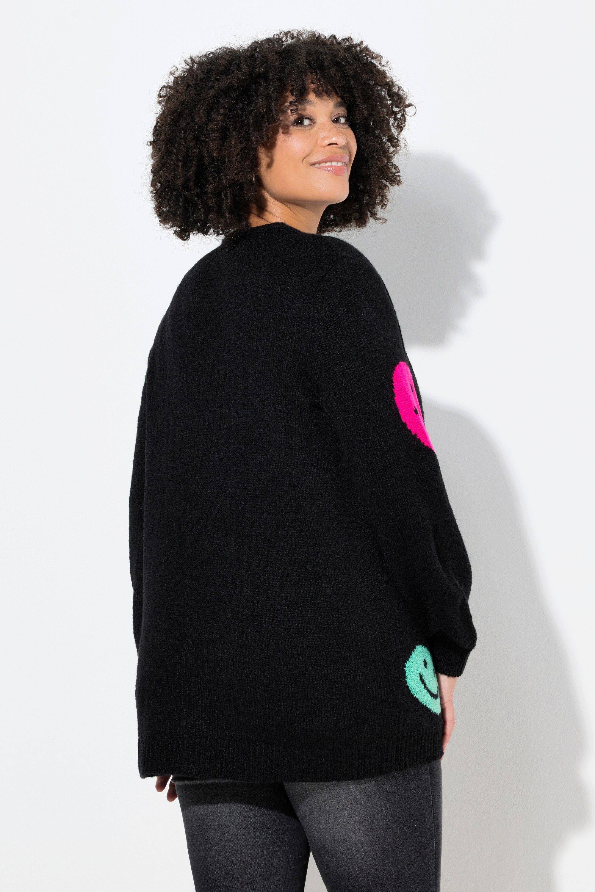 Angel of Style Strickjacke Strickjacke Straight Fit Smiley-Muster – Bild 3 von 3