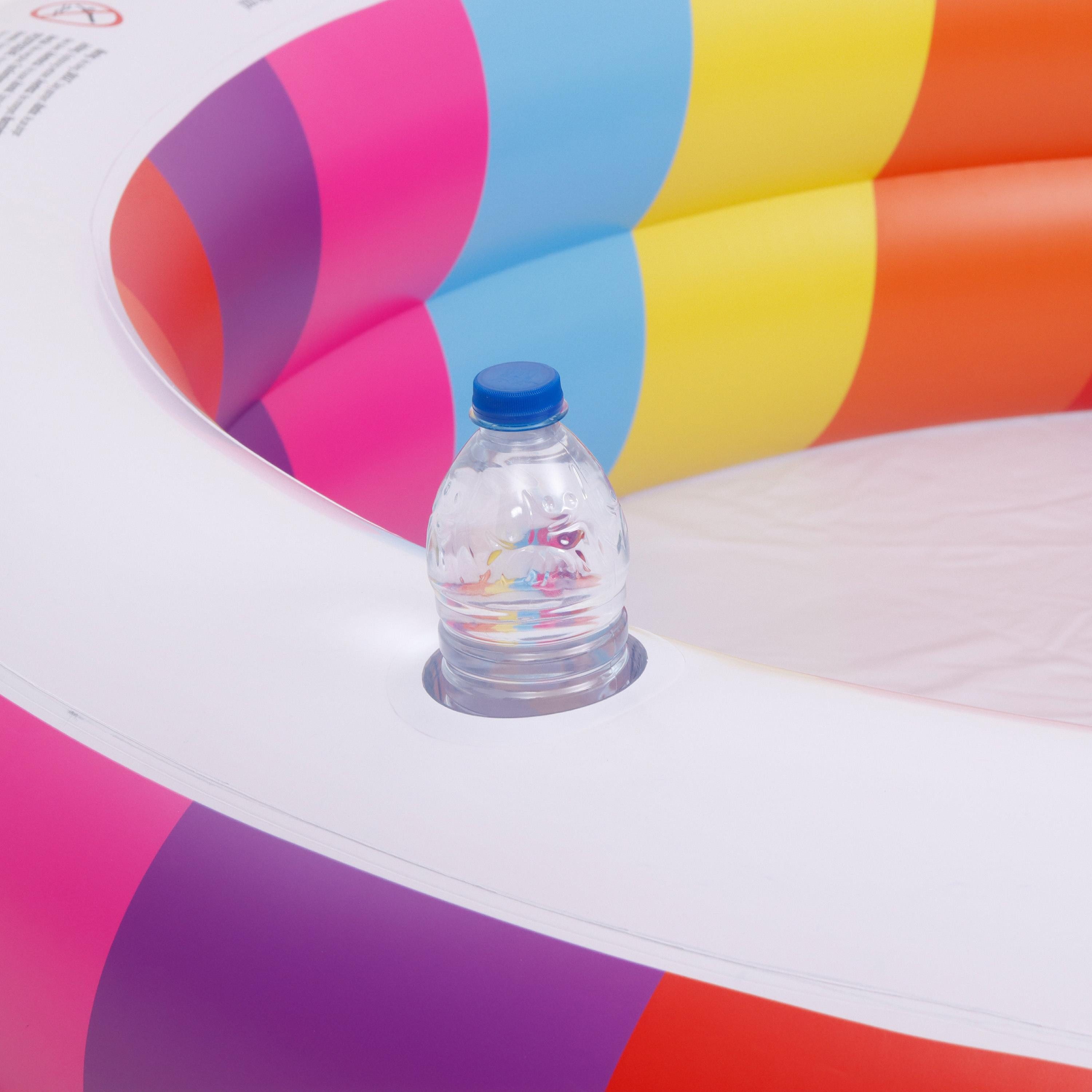 SunClub Planschbecken Kinderpool 187x42,5 cm, (Einzelpack, 1-tlg., aufblasbares Kinderbecken), 2-Ring Regenbogen Pool – Bild 5 von 5