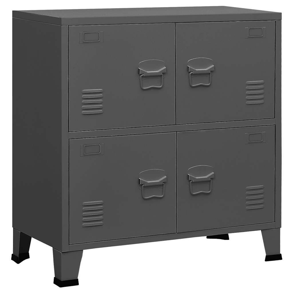 vidaXL Aufbewahrungsbox Aufbewahrungstruhe Industrial Anthrazit 75x40x80 cm Stahl (1 St)