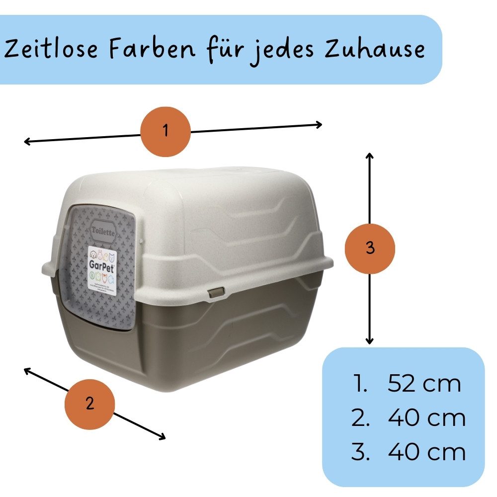GarPet Katzentoilette 2er Set Katzenklo mit Deckel - Haube kippbar - XXL Katzentoilette