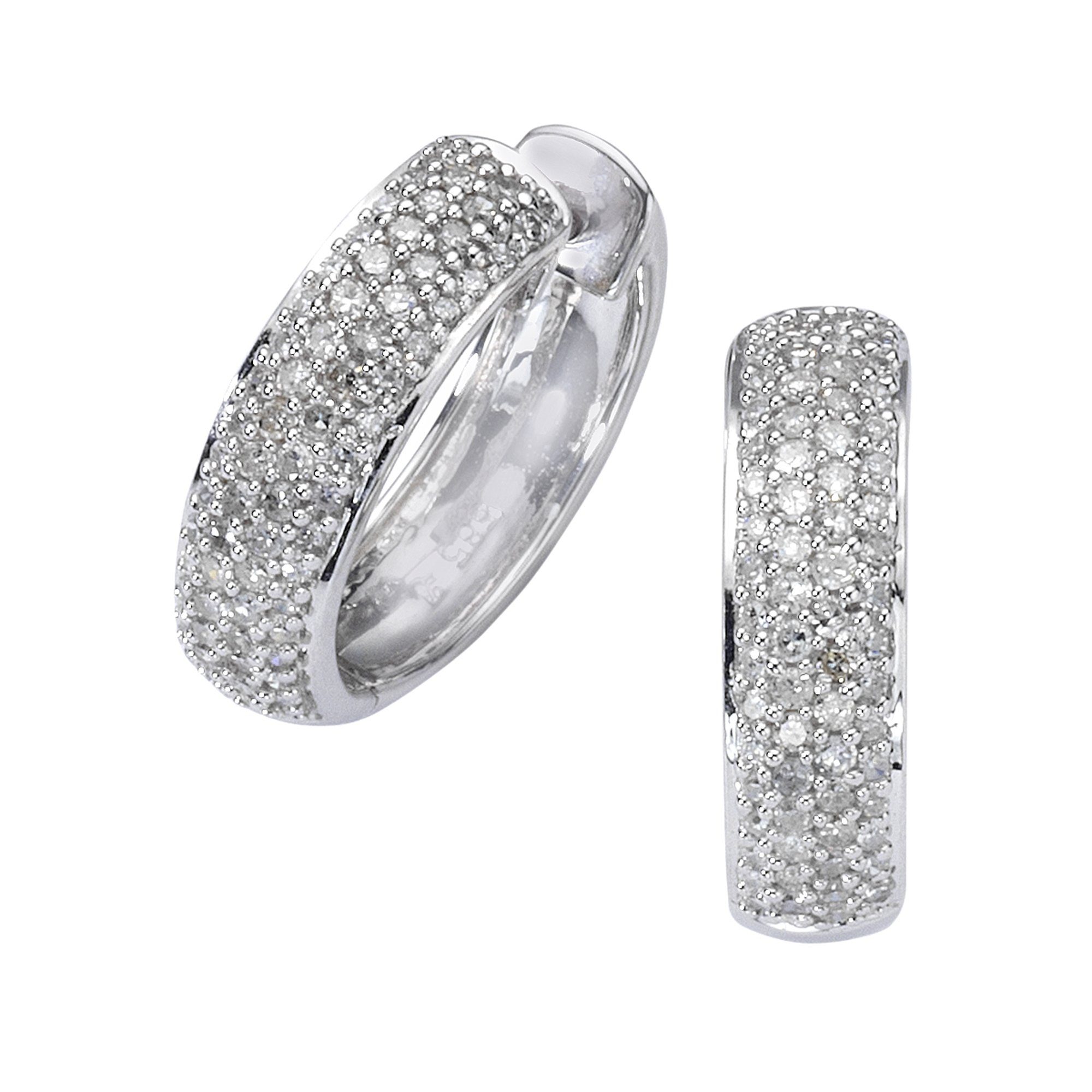 Diamonds by Ellen K. Paar Creolen Gold 585 mit 130x Diamant zus. 0,50ct.